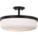 Solara 16.6 inch Matte Black Semi Flush Mount Ceiling Light