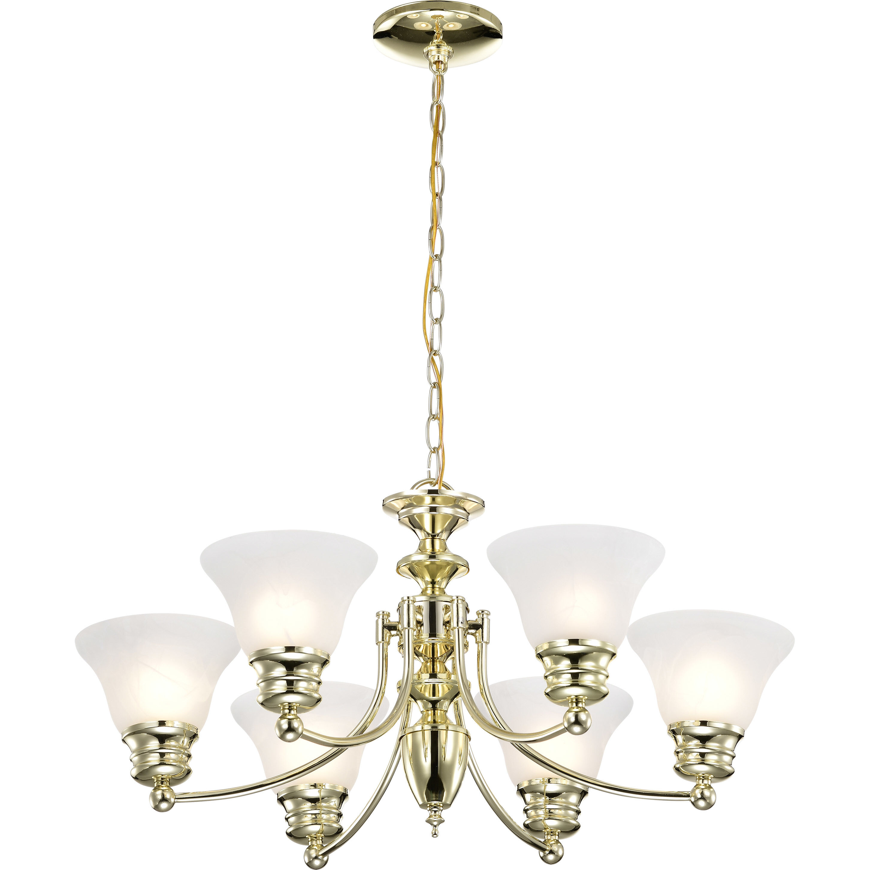 Nuvo Lighting Empire Chandelier Polished Brass 6 Light