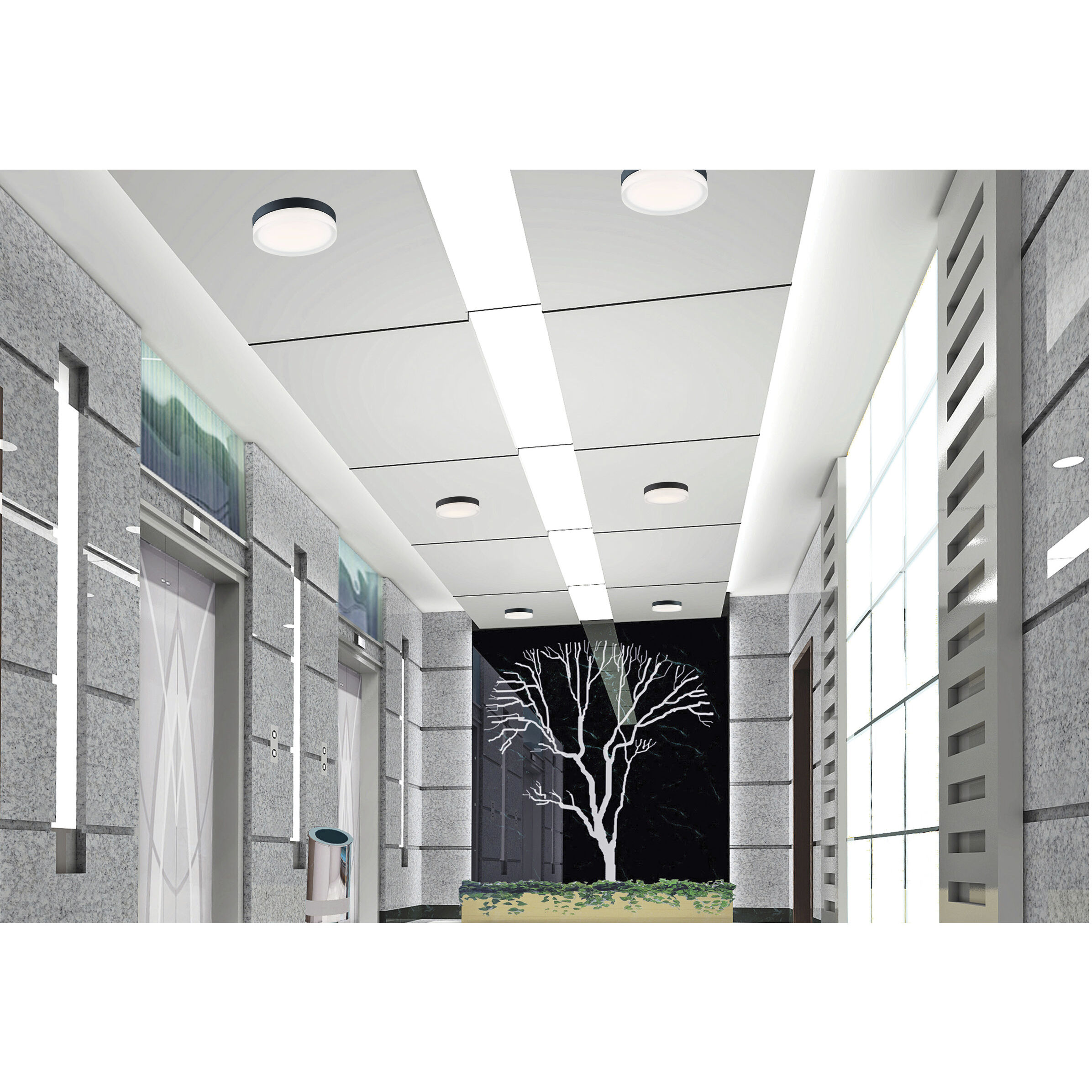 Pi LED 9 inch Black Flush Mount Ceiling Light