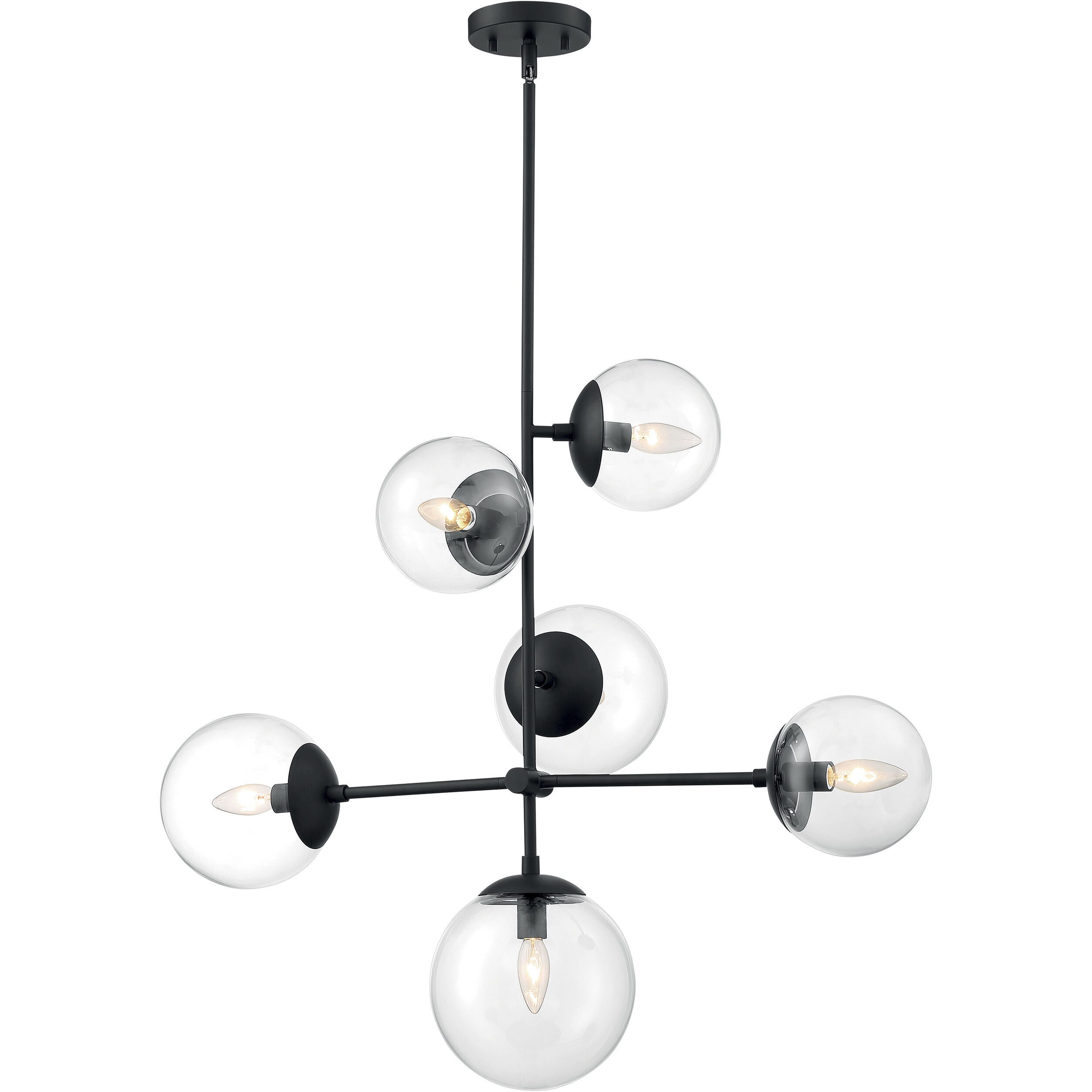 Sky 6 Light 16 inch Matte Black Pendant Ceiling Light