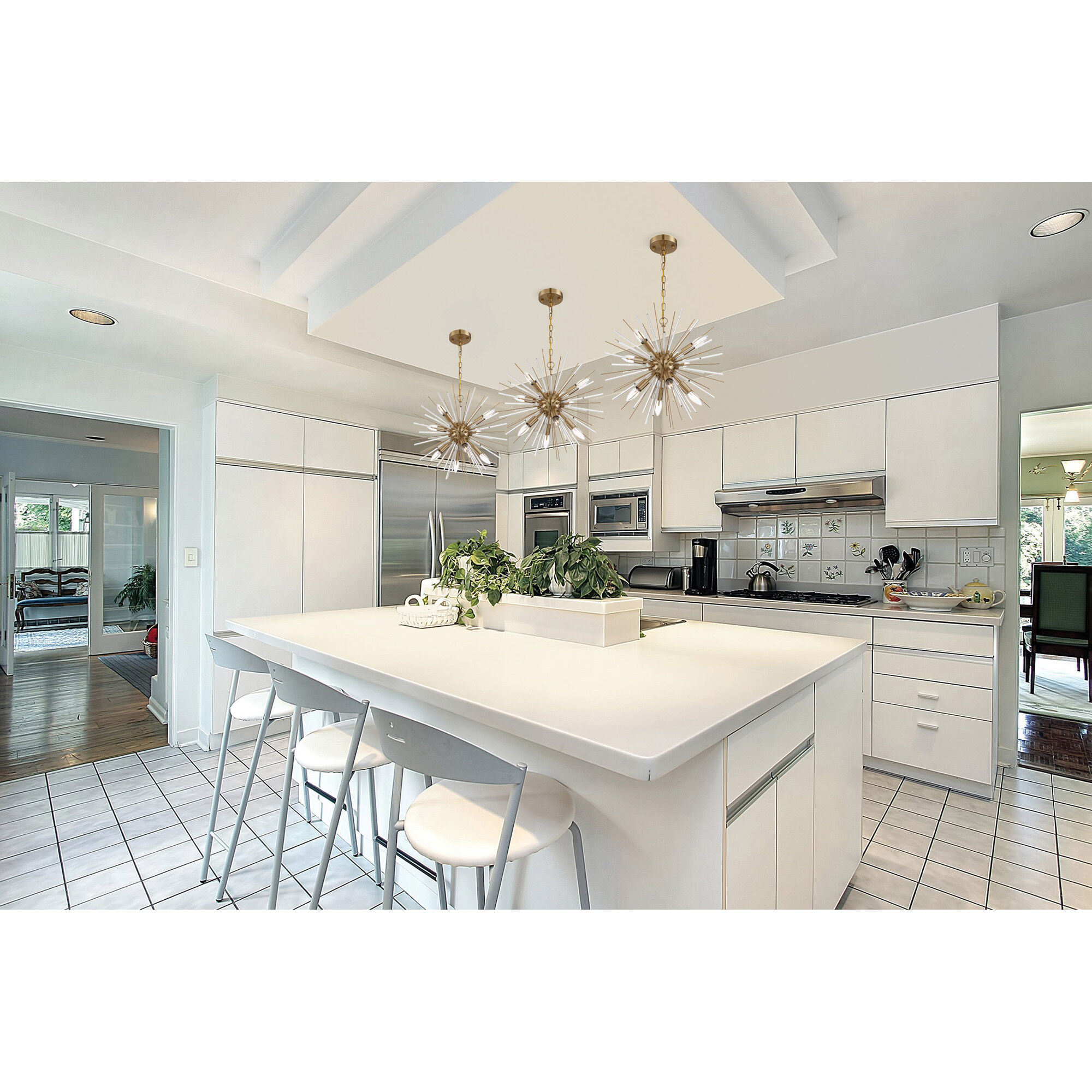 Cirrus 8 Light 20 inch Vintage Brass Chandelier Ceiling Light