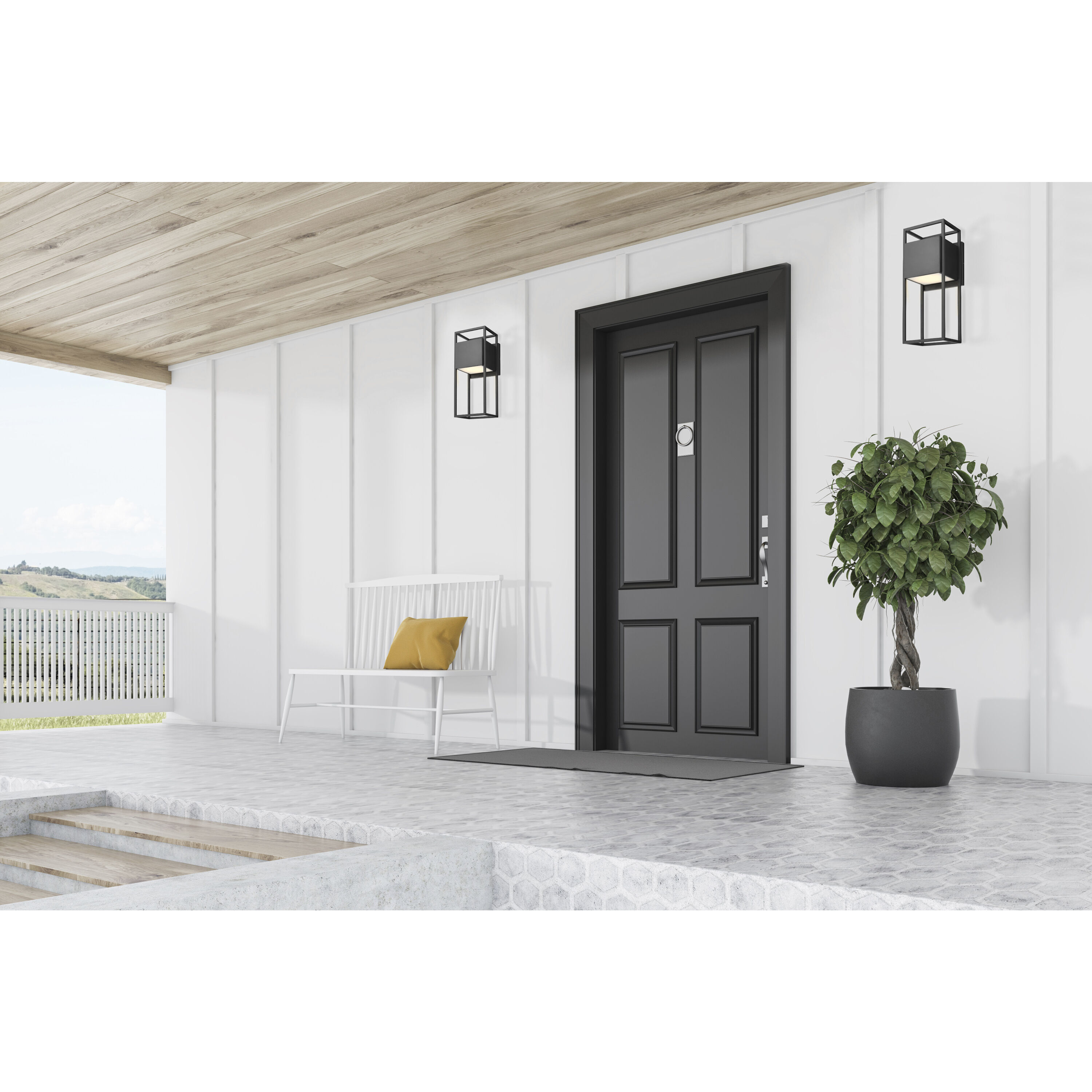 Supreme LED 17 inch Matte Black Outdoor Wall Sconce