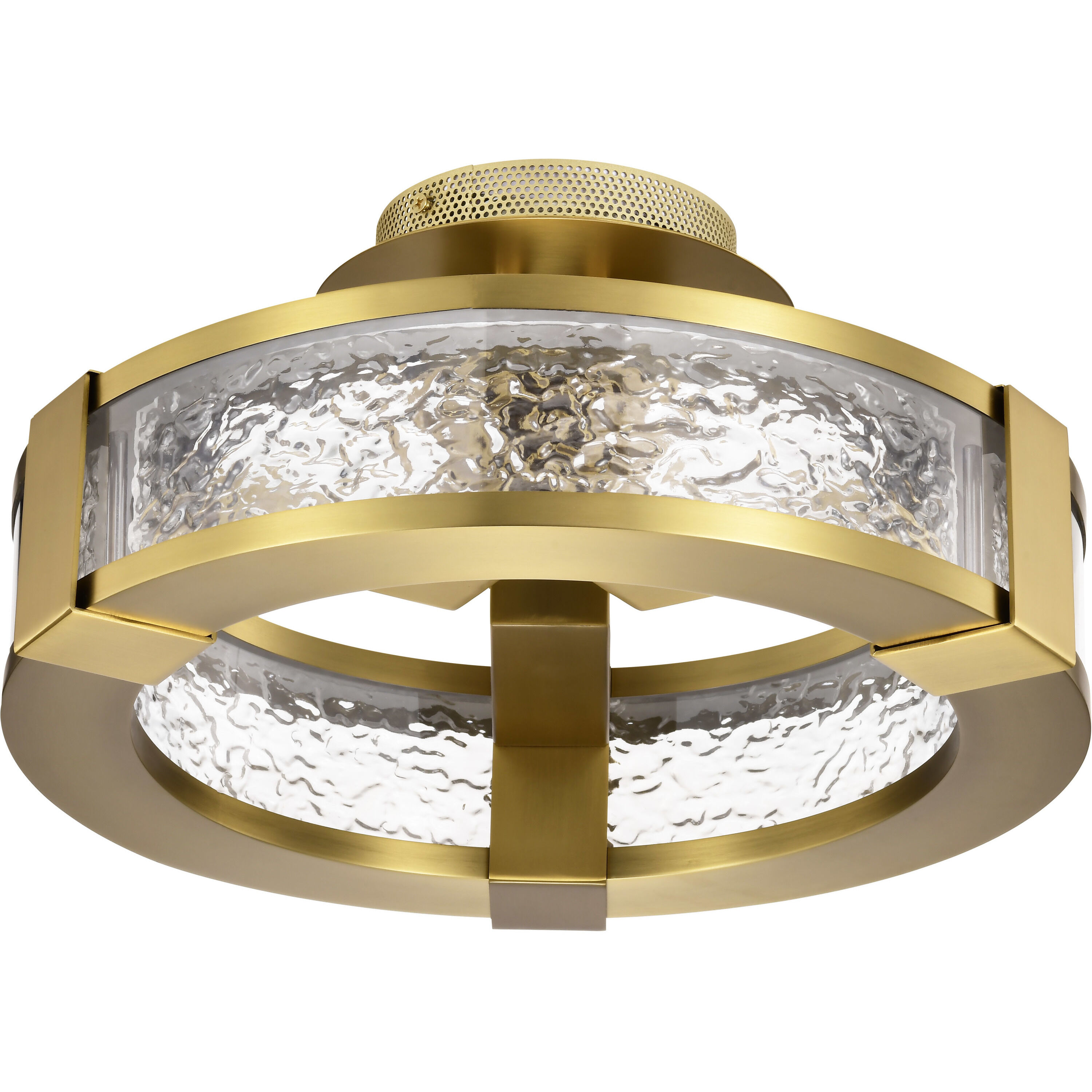 Darrow LED 13.75 inch Vintage Brass Semi Flush Mount Ceiling Light