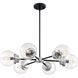 Axis 6 Light 30 inch Matte Black and Brushed Nickel Accents Chandelier Ceiling Light