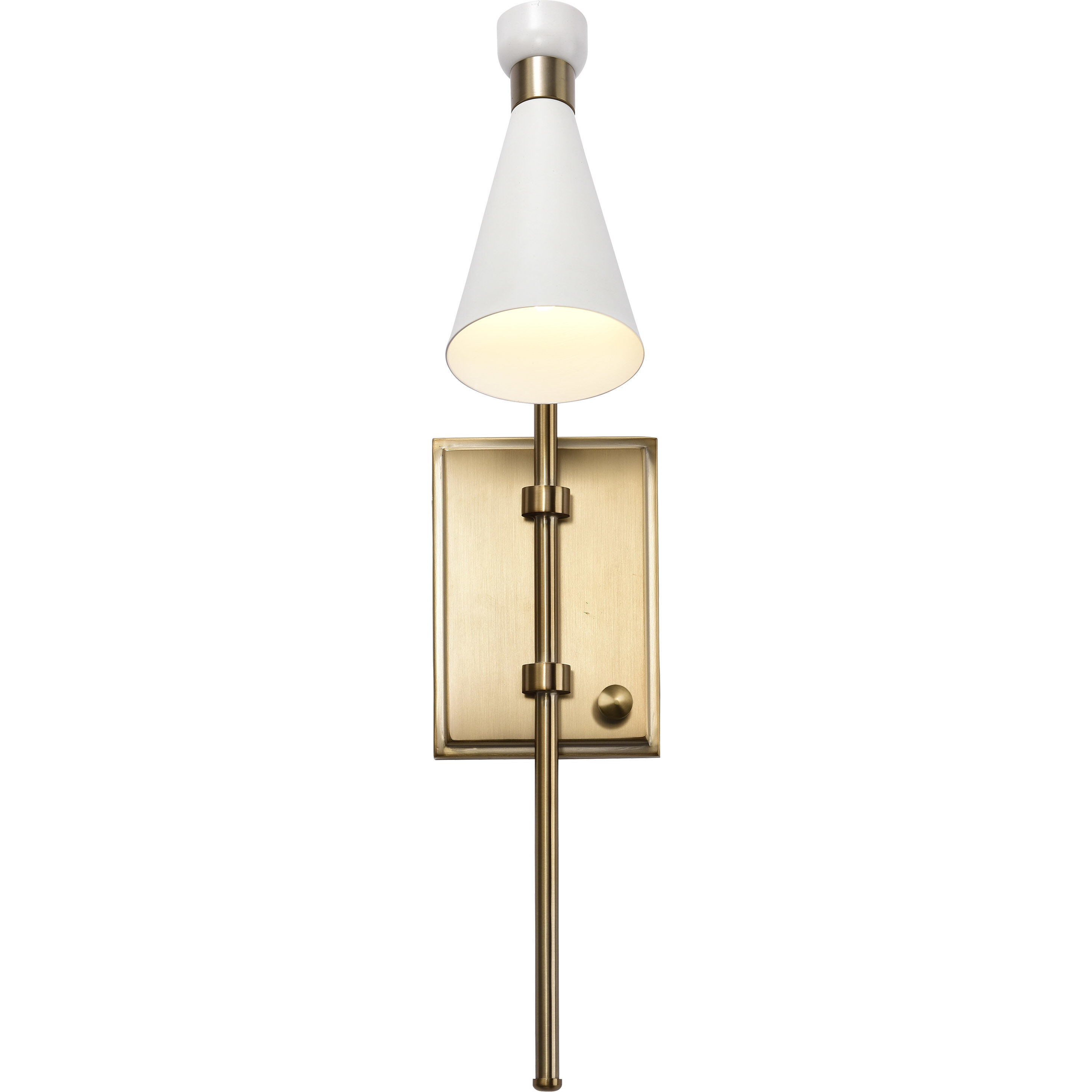 Prospect 1 Light 4.5 inch Matte White/Burnished Brass Bathroom Vanity Lights Wall Light