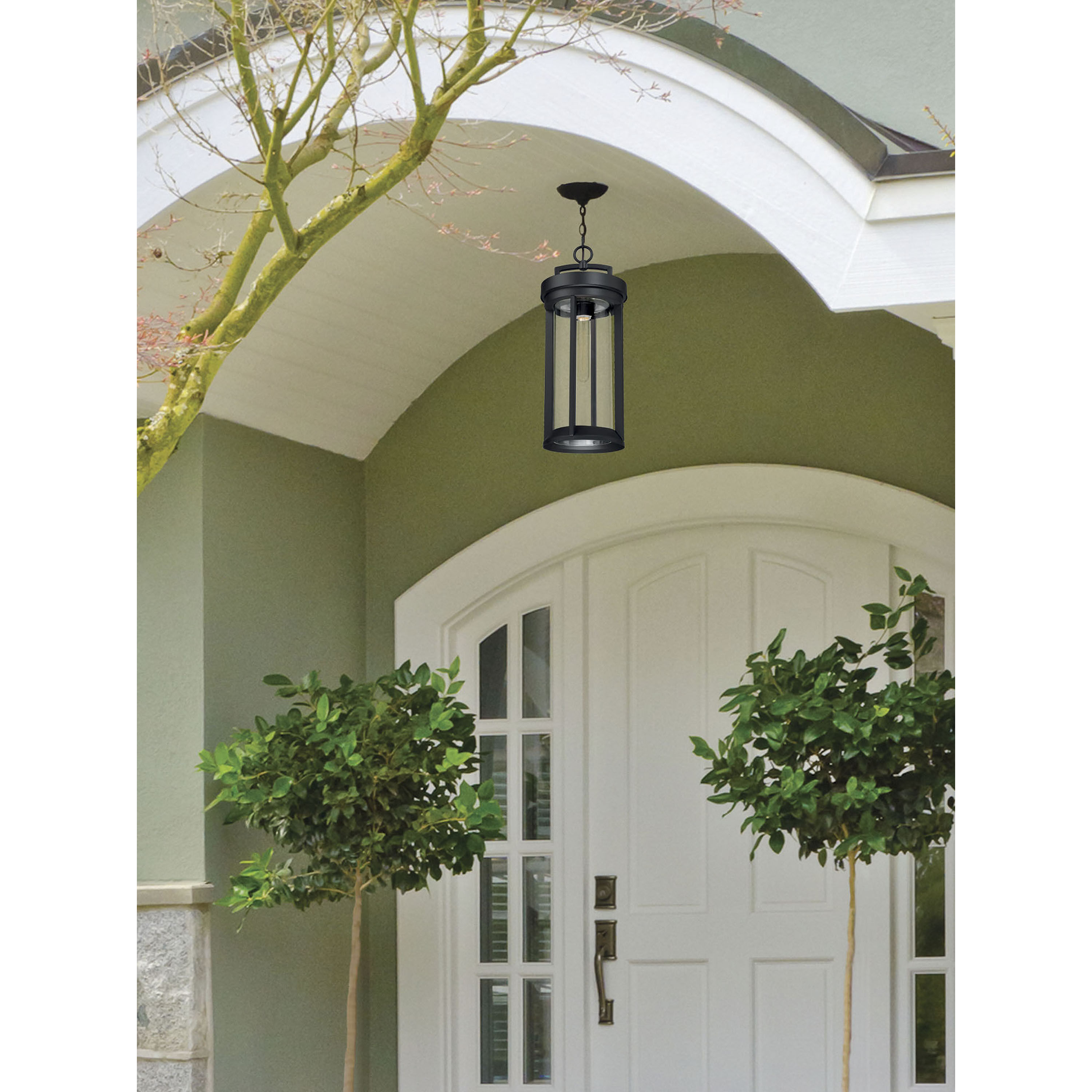 Huron 1 Light 8 inch Aged Bronze and Clear Outdoor Hanging Lantern