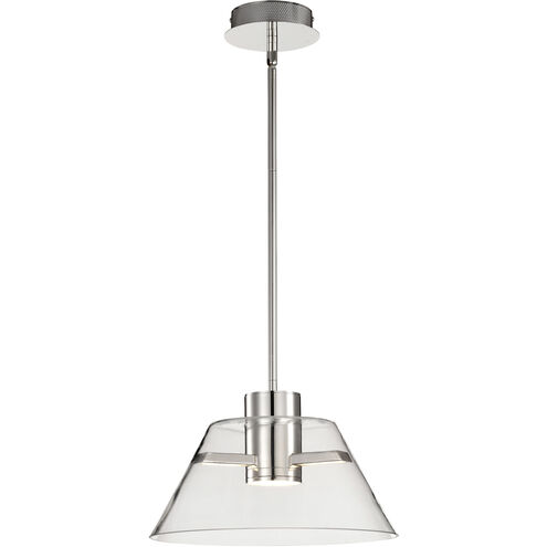 Edmond LED 13.63 inch Polished Nickel Pendant Ceiling Light