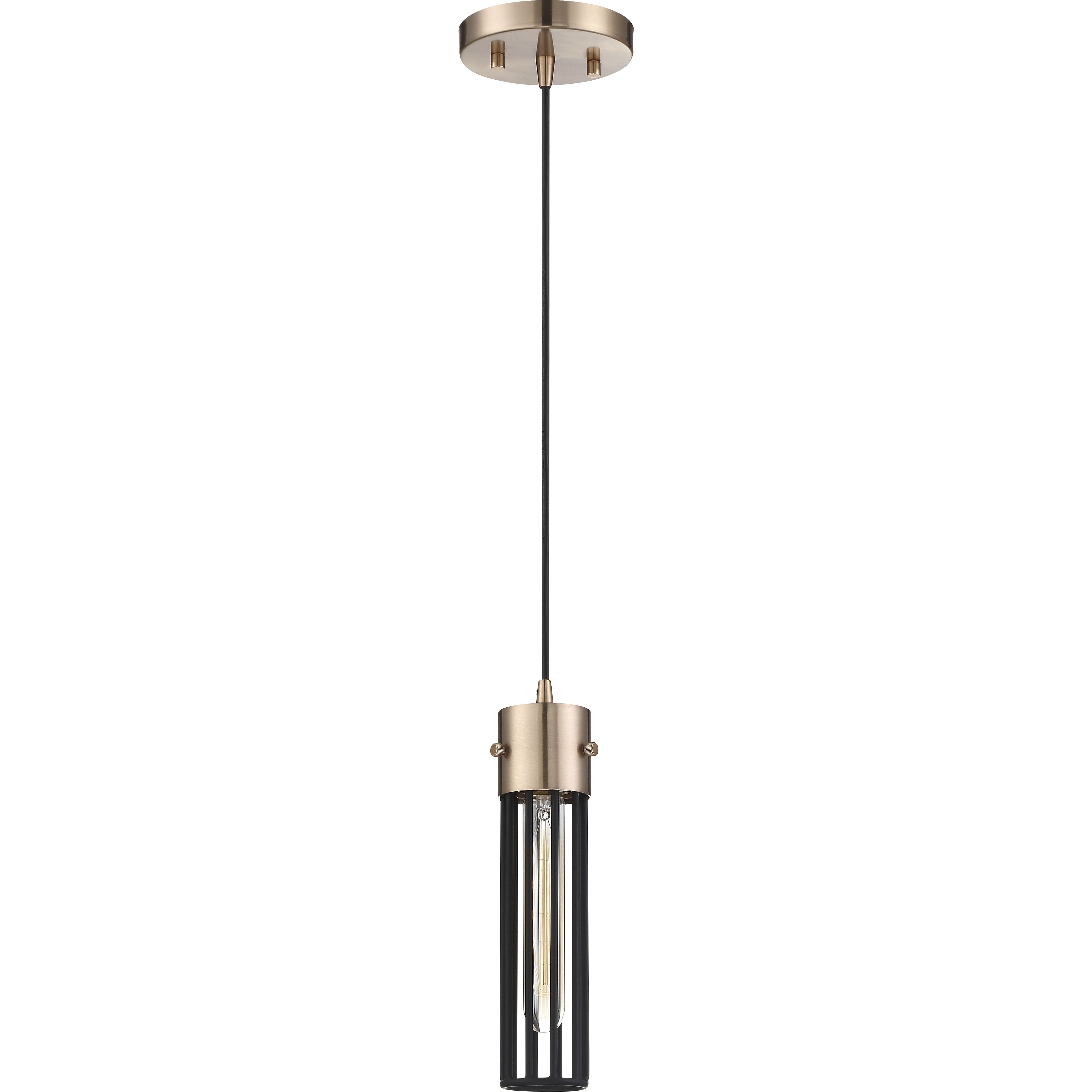 Eaves 1 Light 5 inch Copper Brushed Brass and Matte Black Pendant Ceiling Light