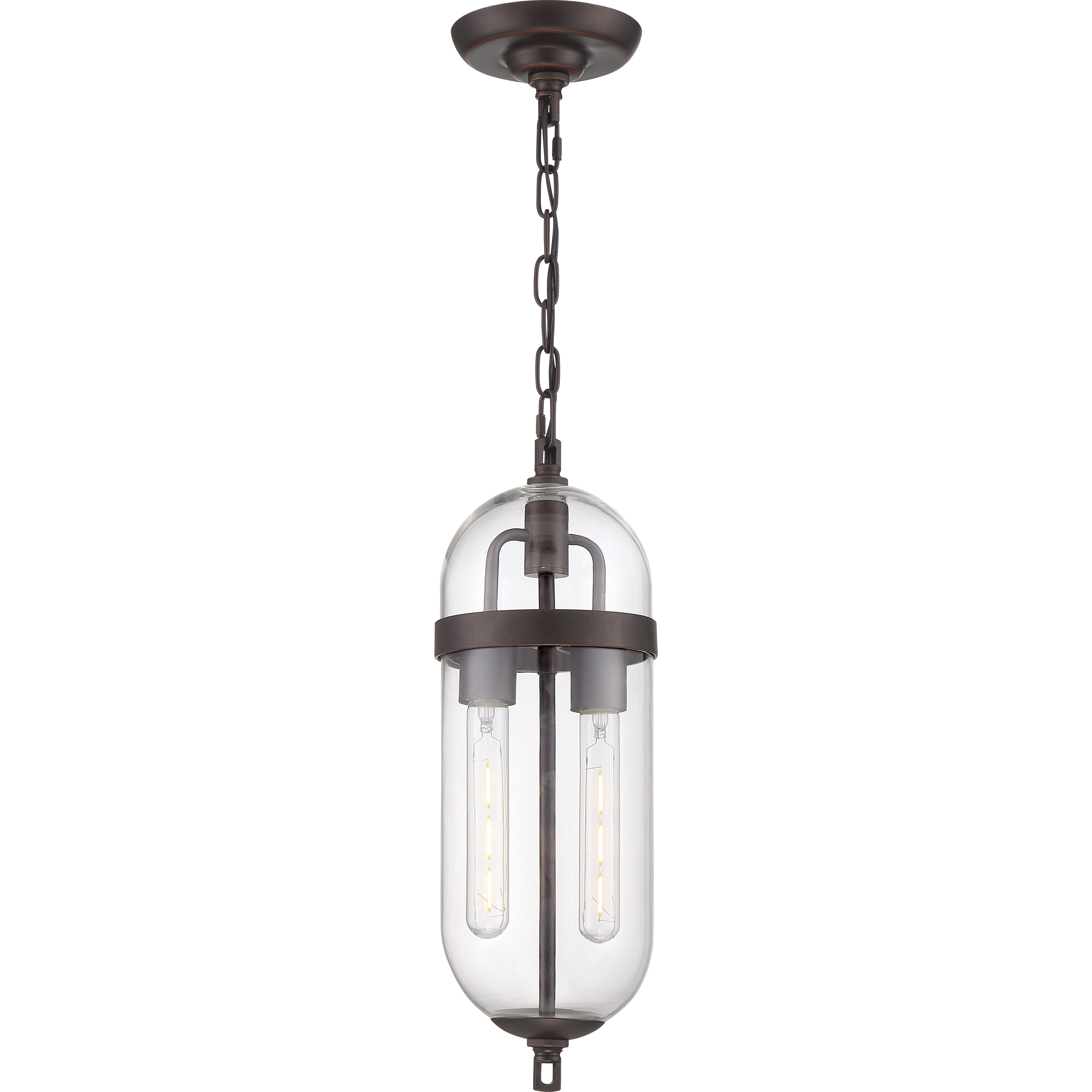 Fathom 2 Light 6.25 inch Mahogany Bronze and Clear Pendant Ceiling Light