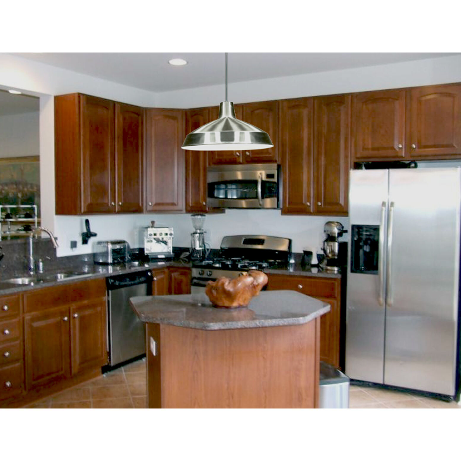 Brentwood 1 Light 16 inch Brushed Nickel Pendant Ceiling Light