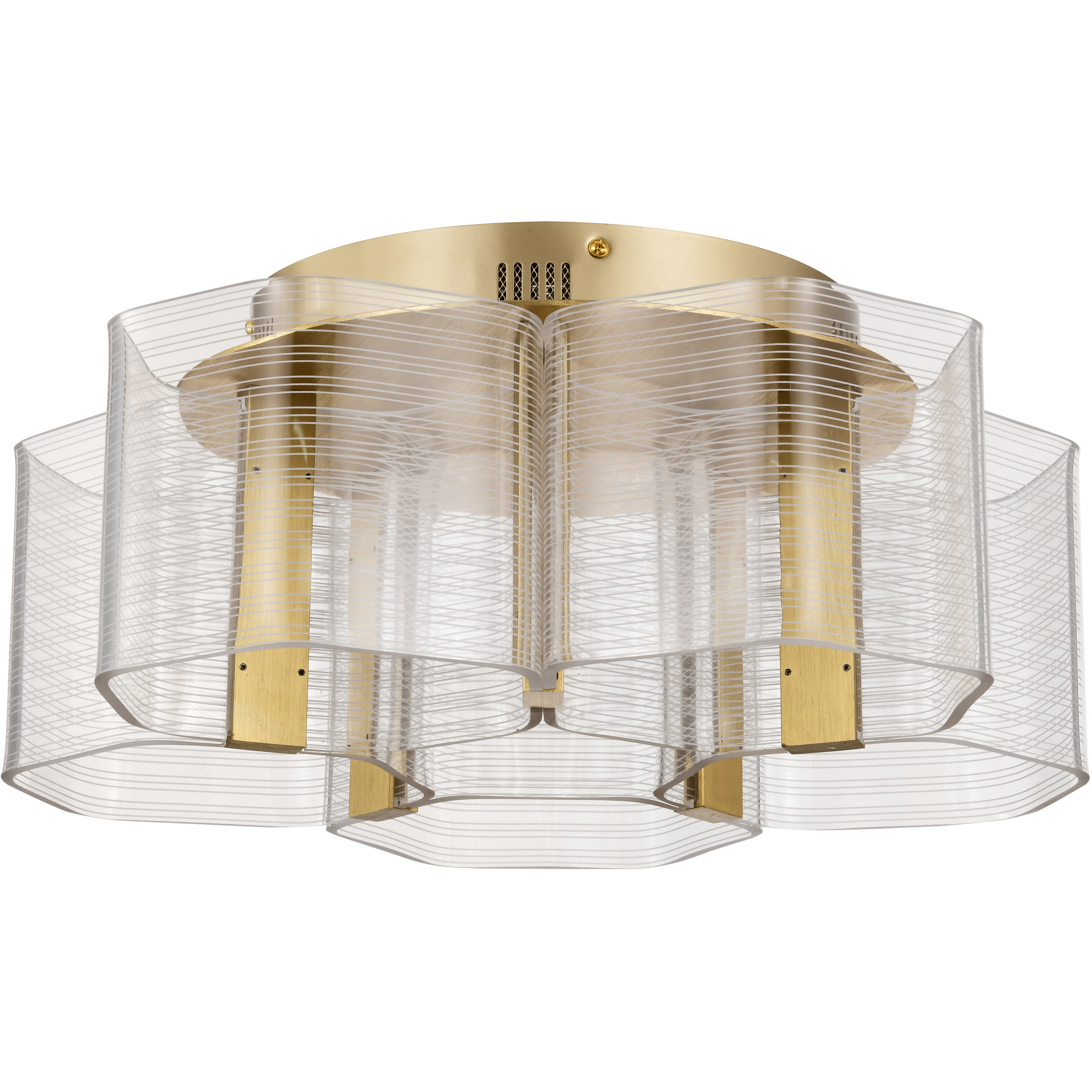 Kenzo LED 17.75 inch Polished Anodized Bronze Flush Mount Ceiling Light