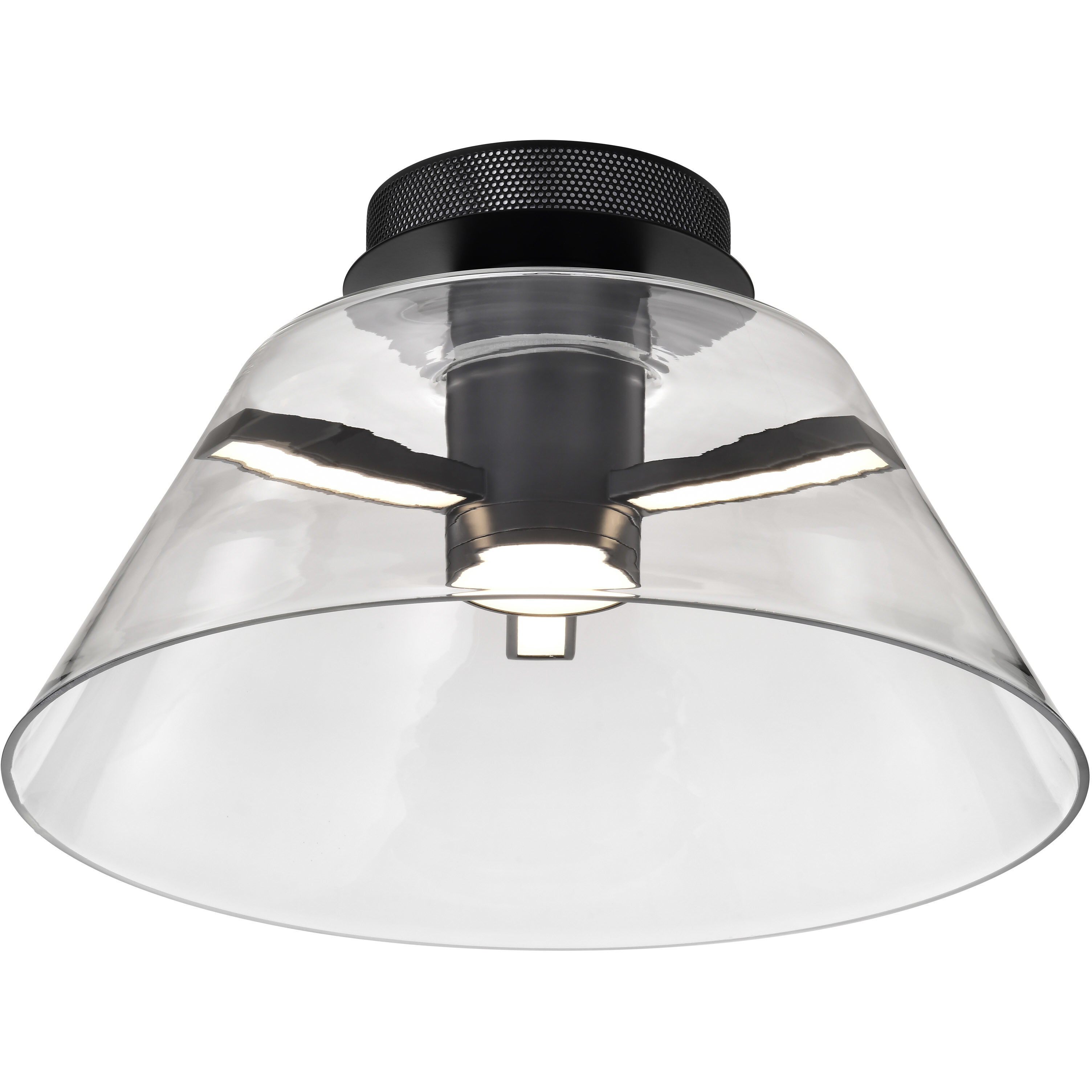 Edmond LED 17 inch Matte Black Semi Flush Mount Ceiling Light