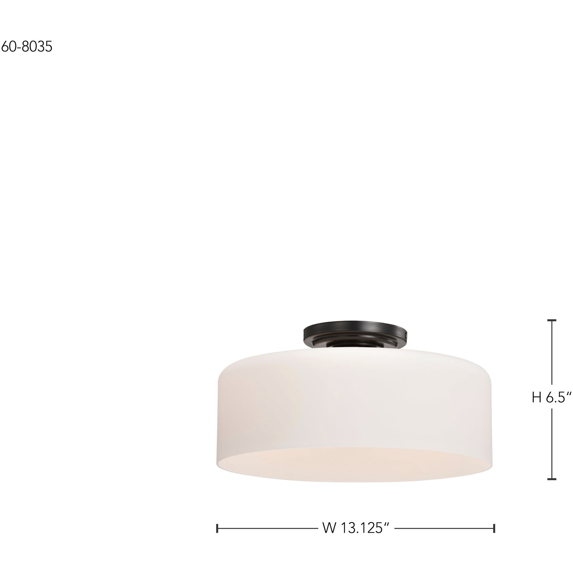 Warren 13.13 inch Gun Metal Semi Flush Mount Ceiling Light