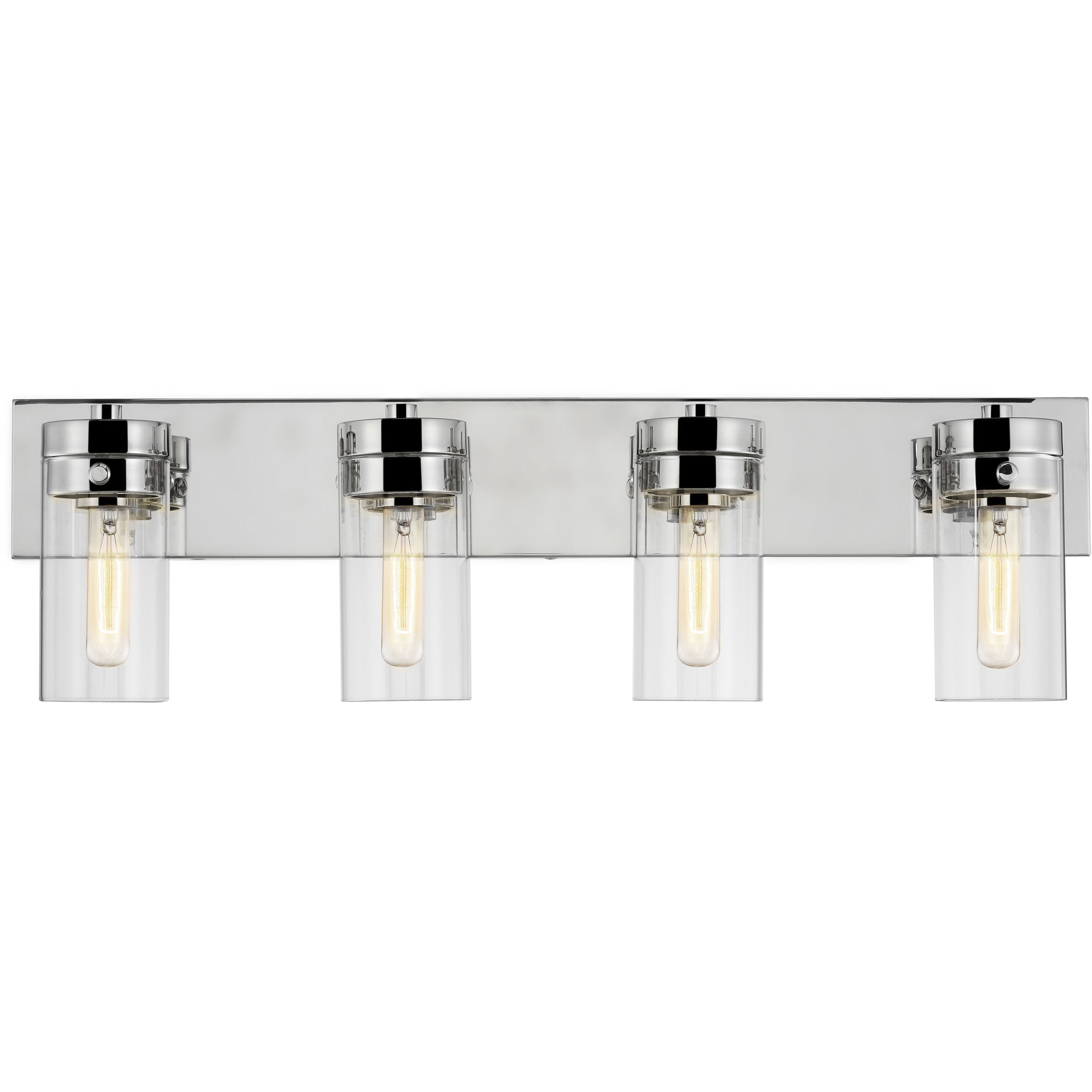 Intersection 4 Light 30 inch Polished Nickel Bathroom Vanity Lights Wall Light