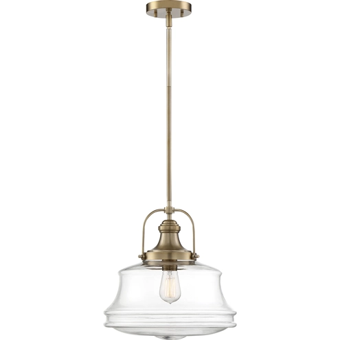 Light Basel Basel 1 Light 13.75 inch Burnished Brass and Clear Pendant Ceiling Light