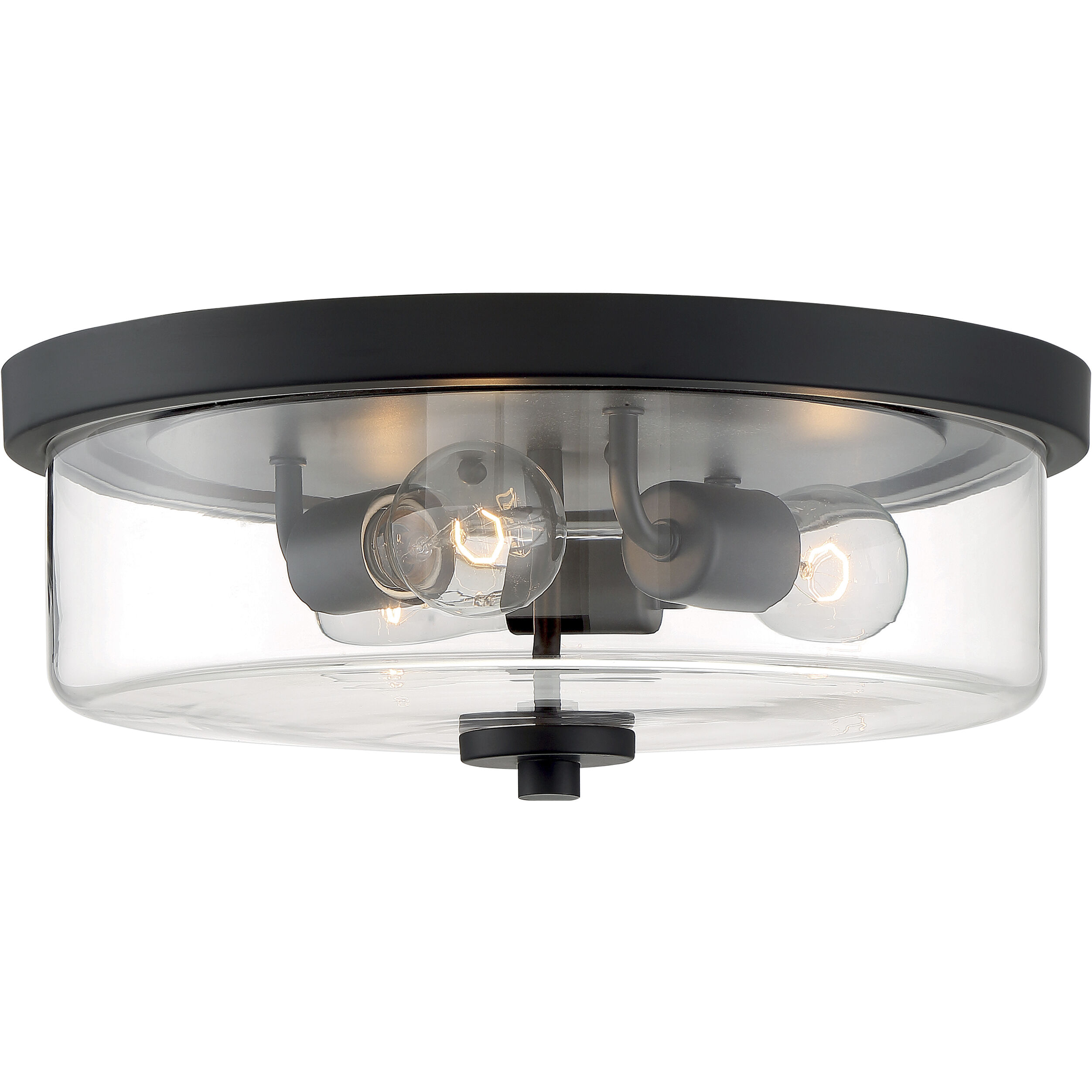 Sommerset 3 Light 15 inch Matte Black Flush Mount Fixture Ceiling Light