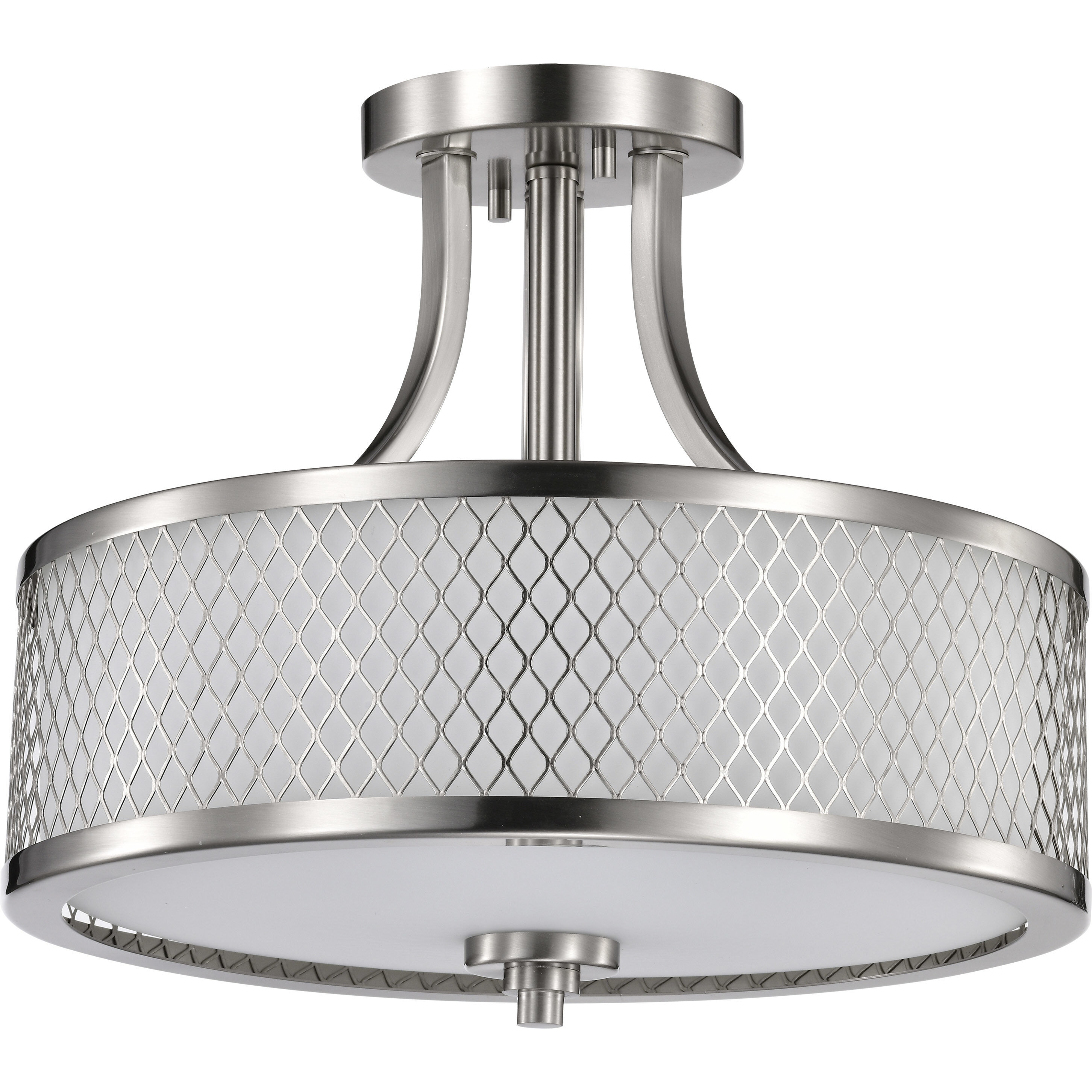 Nuvo 60 4692 Fusion 3 Light 14 inch Brushed Nickel and Frosted