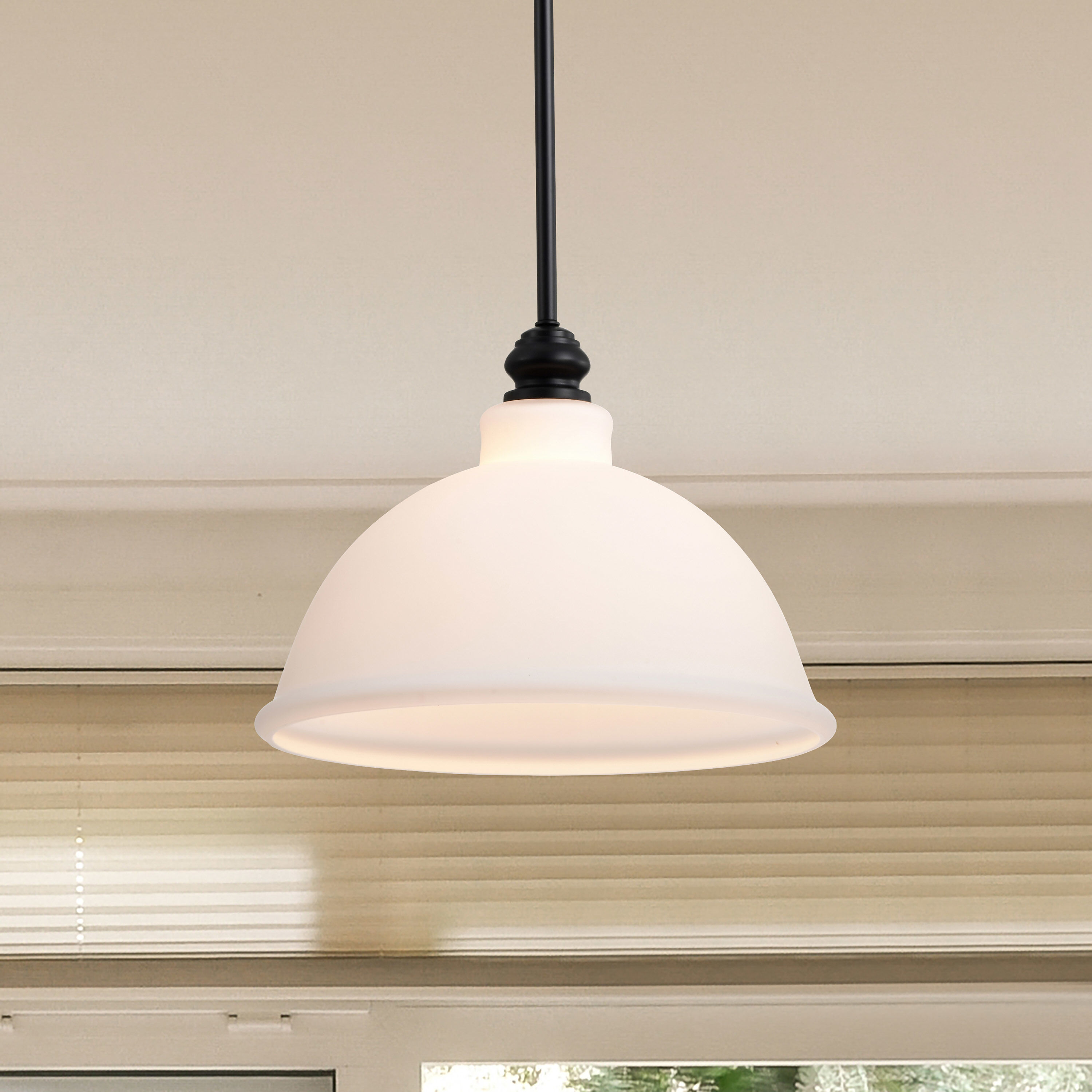 Russel 14 inch Matte Black Pendant Ceiling Light