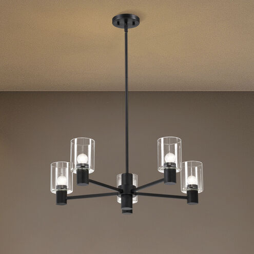Clarksville 5 Light 28 inch Matte Black Chandelier Ceiling Light