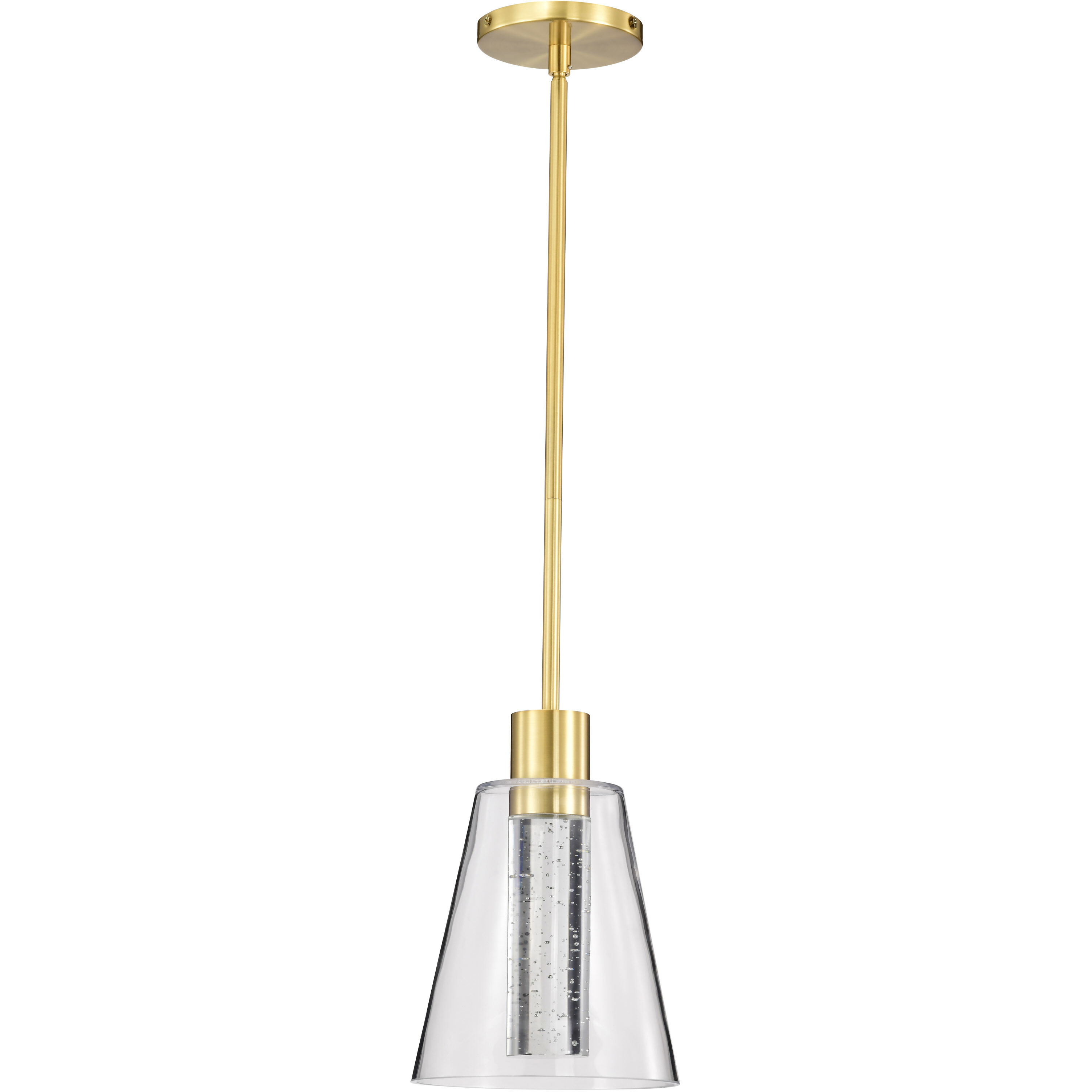 Aura LED 7.25 inch Brushed Brass Pendant Ceiling Light