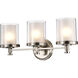 Decker 3 Light 22 inch Brushed Nickel Vanity Light Wall Light