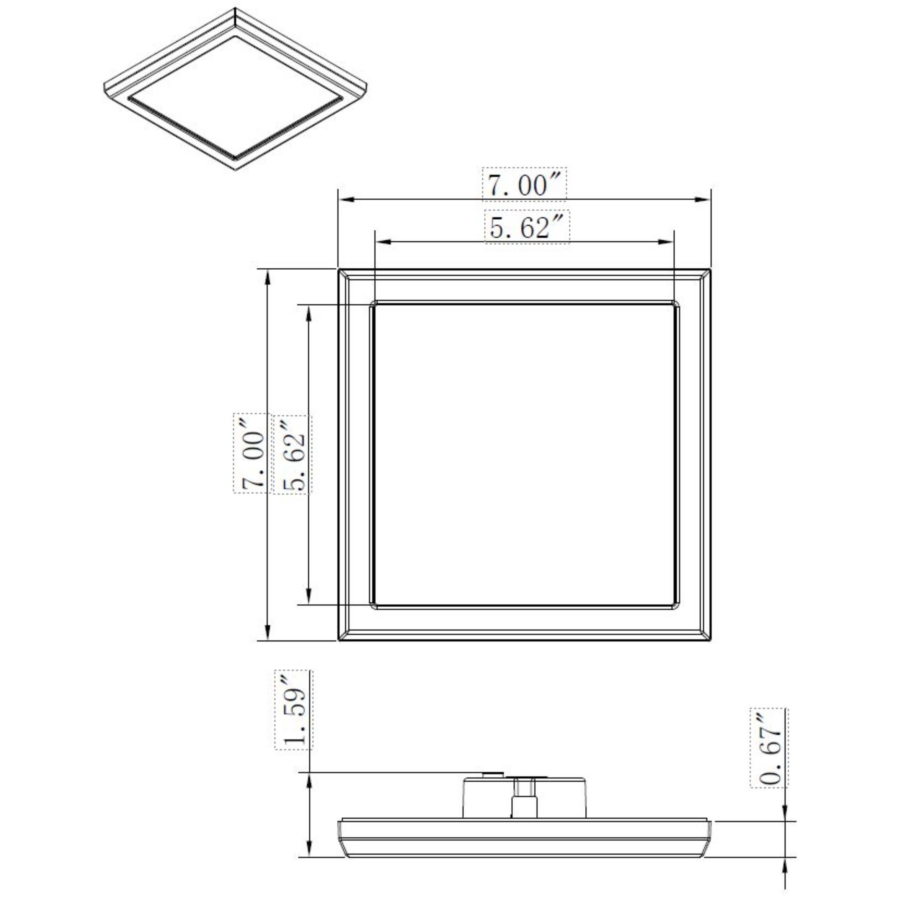 Blink LED 7 inch Black Flush Mount Ceiling Light