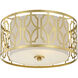 Filigree 2 Light 15 inch Natural Brass Flush Mount Ceiling Light