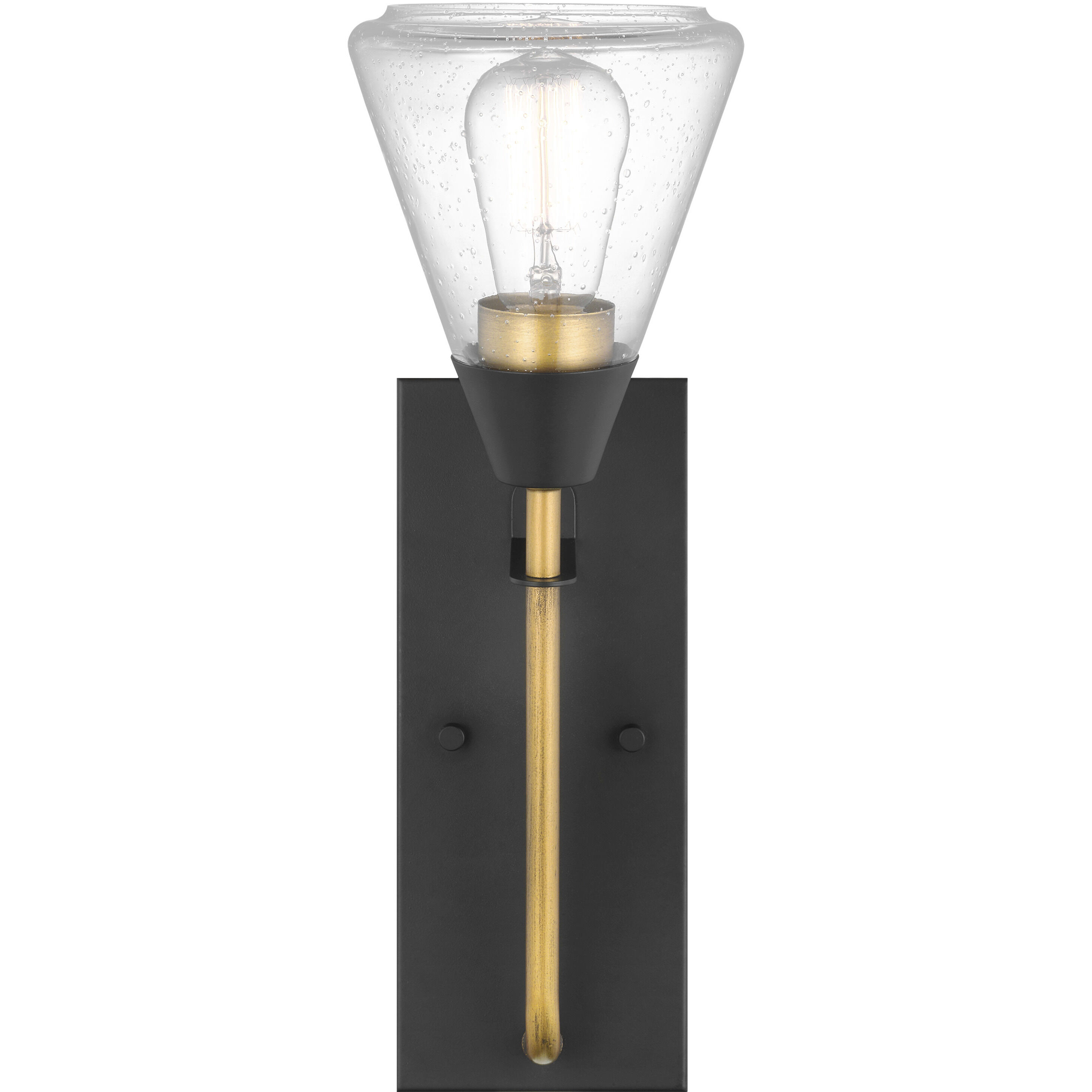 Starlight 1 Light 5.63 inch Matte Black and Natural Brass Bathroom Vanity Light Wall Light