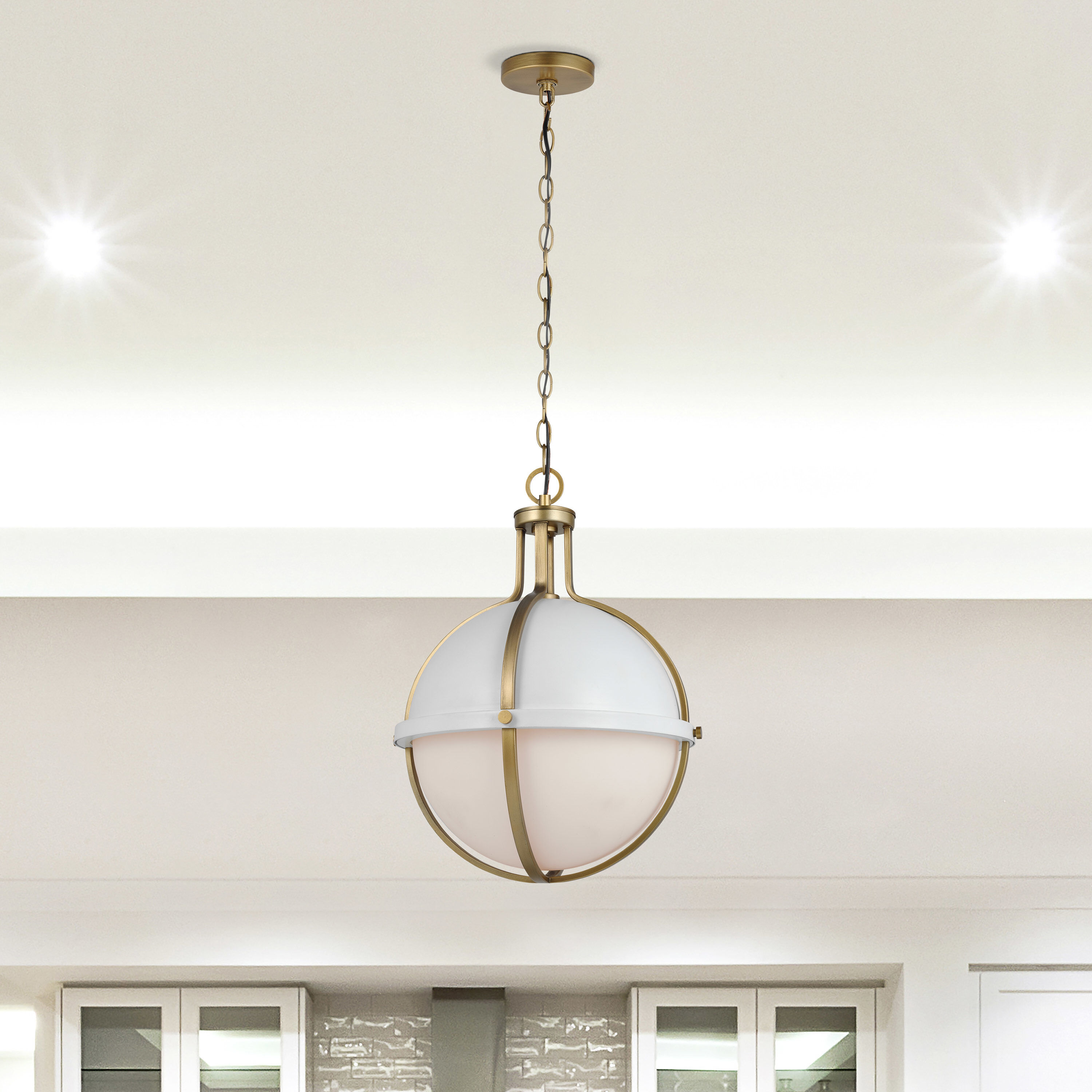 Lincoln 1 Light 16 inch Matte White Pendant Ceiling Light
