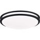 Glamour LED 24 inch Matte Black Flush Mount Ceiling Light