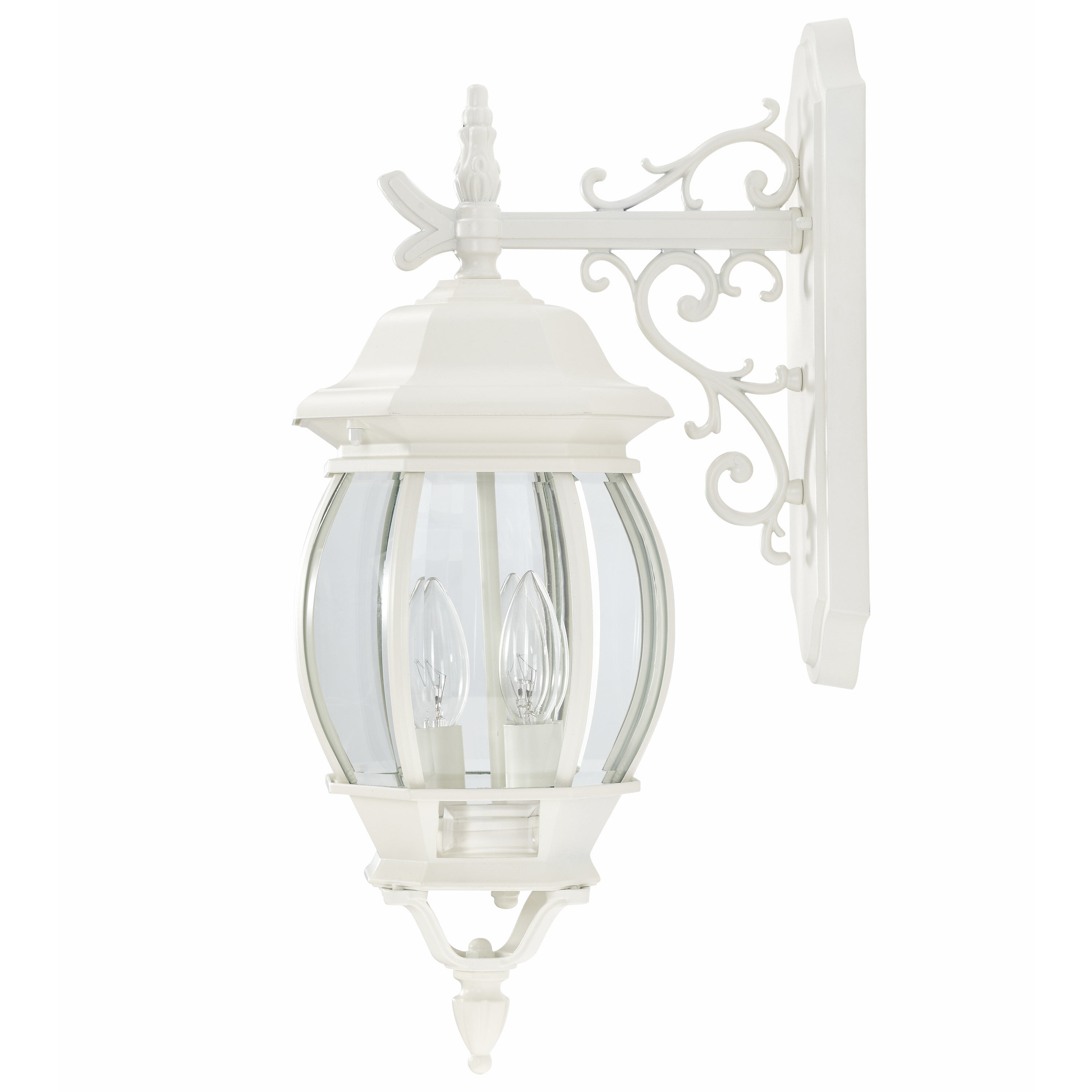 Central Park 3 Light 23 inch White Outdoor Wall Lantern