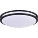 Glamour LED 24 inch Matte Black Flush Mount Ceiling Light