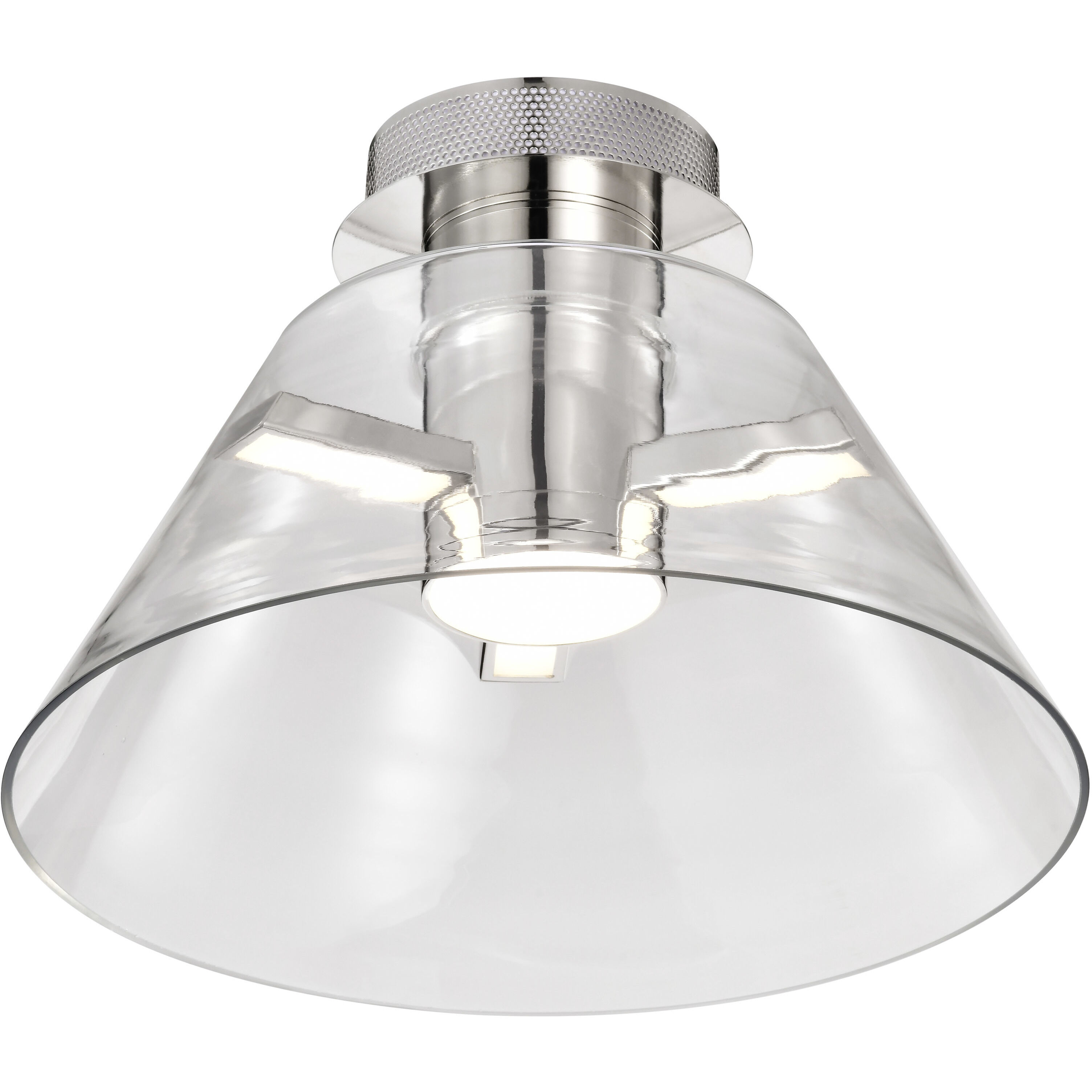 Edmond LED 13.63 inch Polished Nickel Semi Flush Mount Ceiling Light