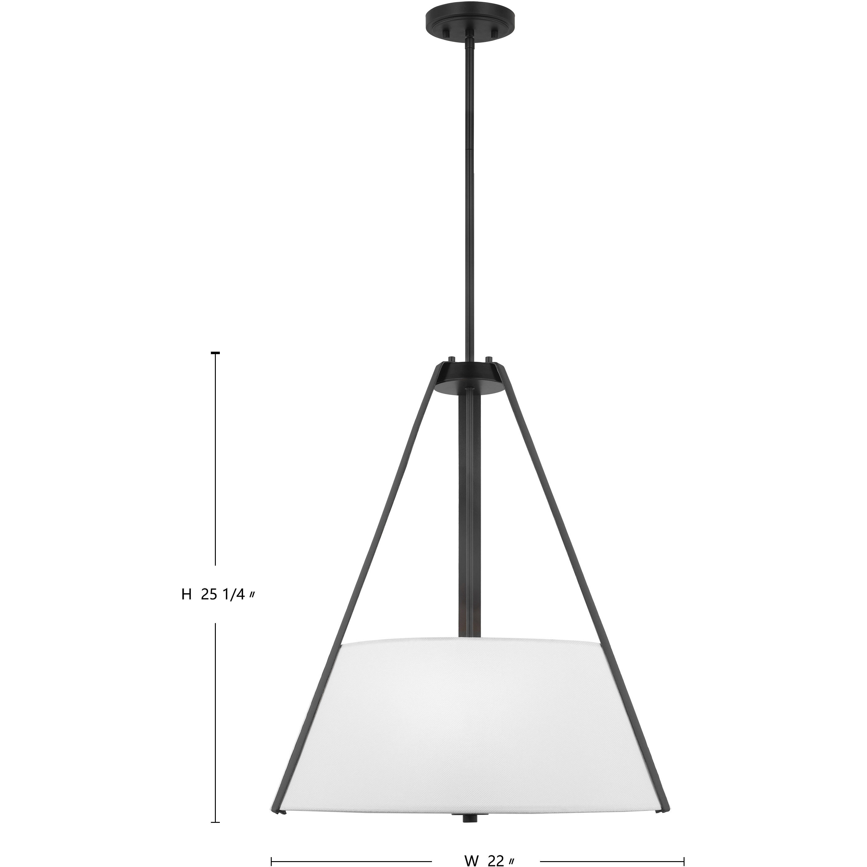 Brewster 3 Light 22 inch Black Pendant Ceiling Light