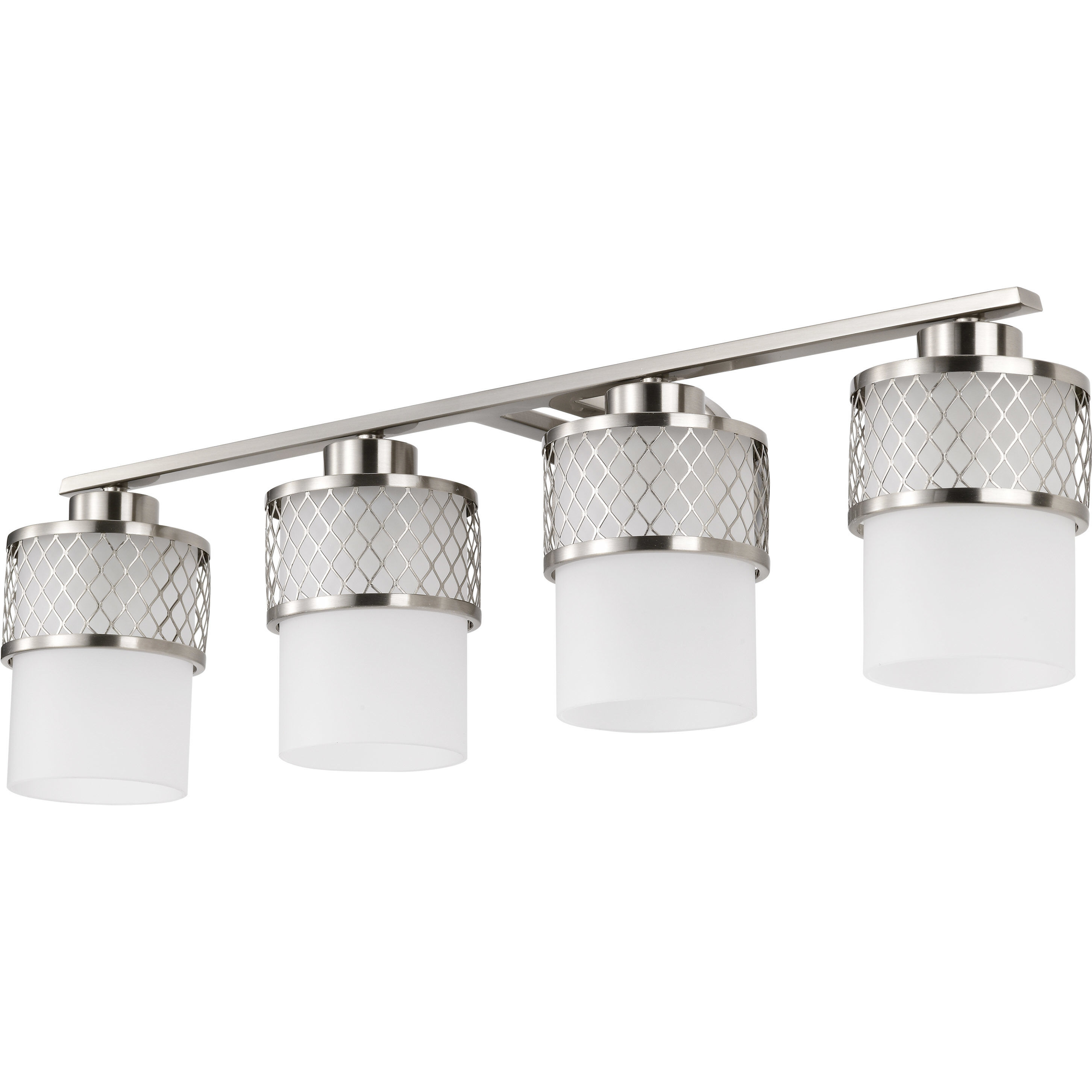 Fusion 4 Light 27 inch Brushed Nickel Vanity Light Wall Light