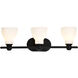 Russel 3 Light 24 inch Matte Black Vanity Light Wall Light