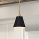 Dover 1 Light 7 inch Black/Vintage Brass Pendant Ceiling Light