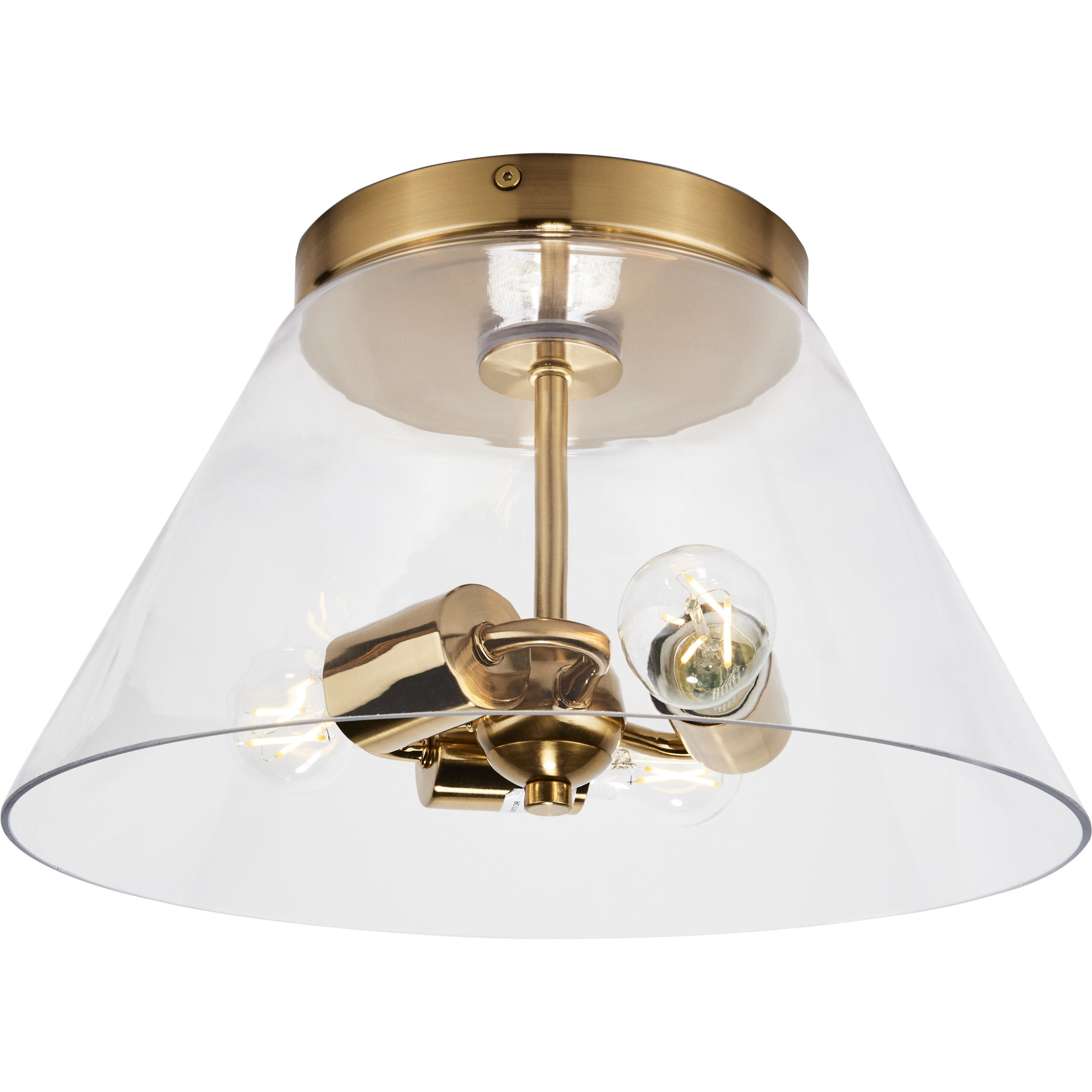 Dover 2 Light 14 inch Vintage Brass Flush Ceiling Light