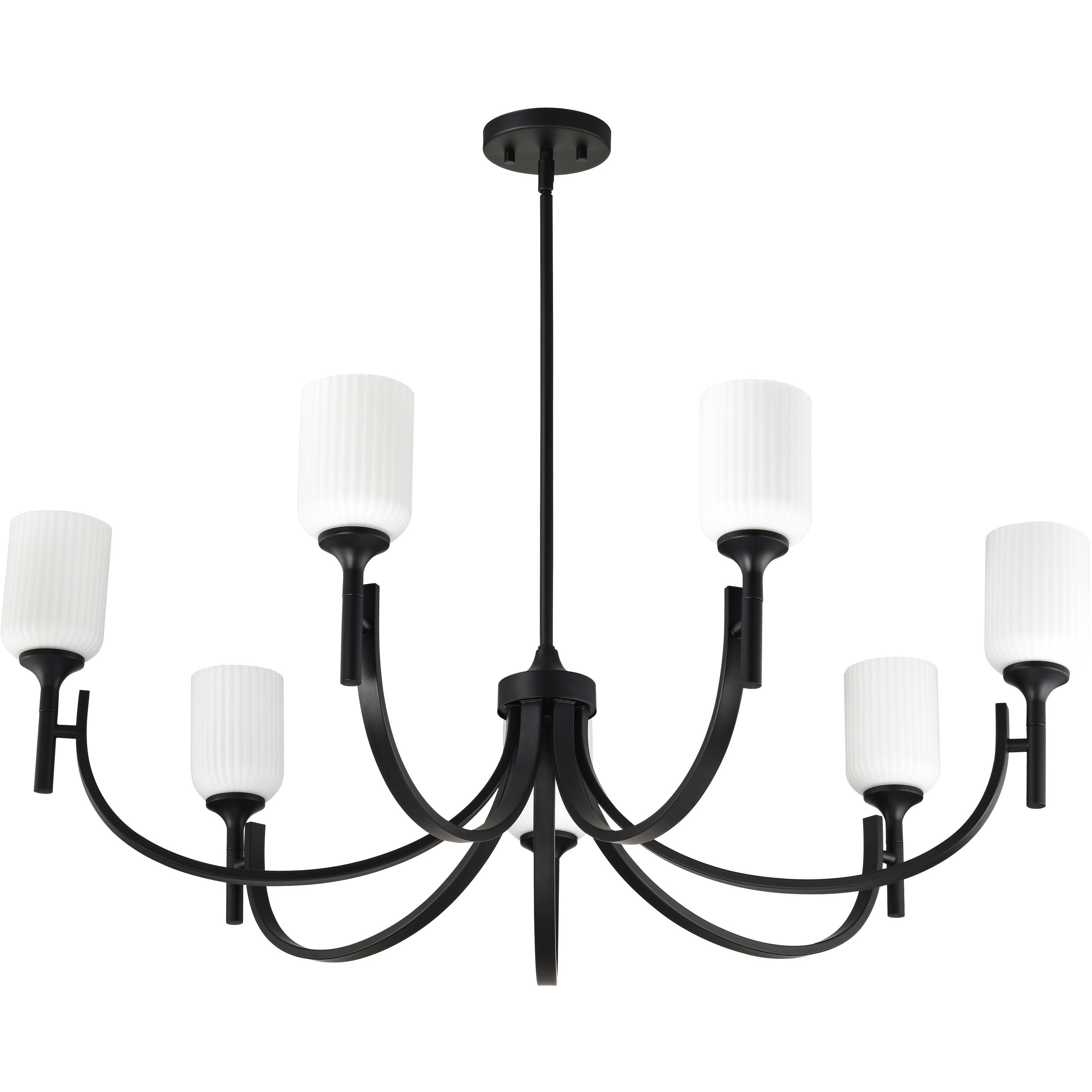 Solara 40 inch Matte Black Chandelier Ceiling Light