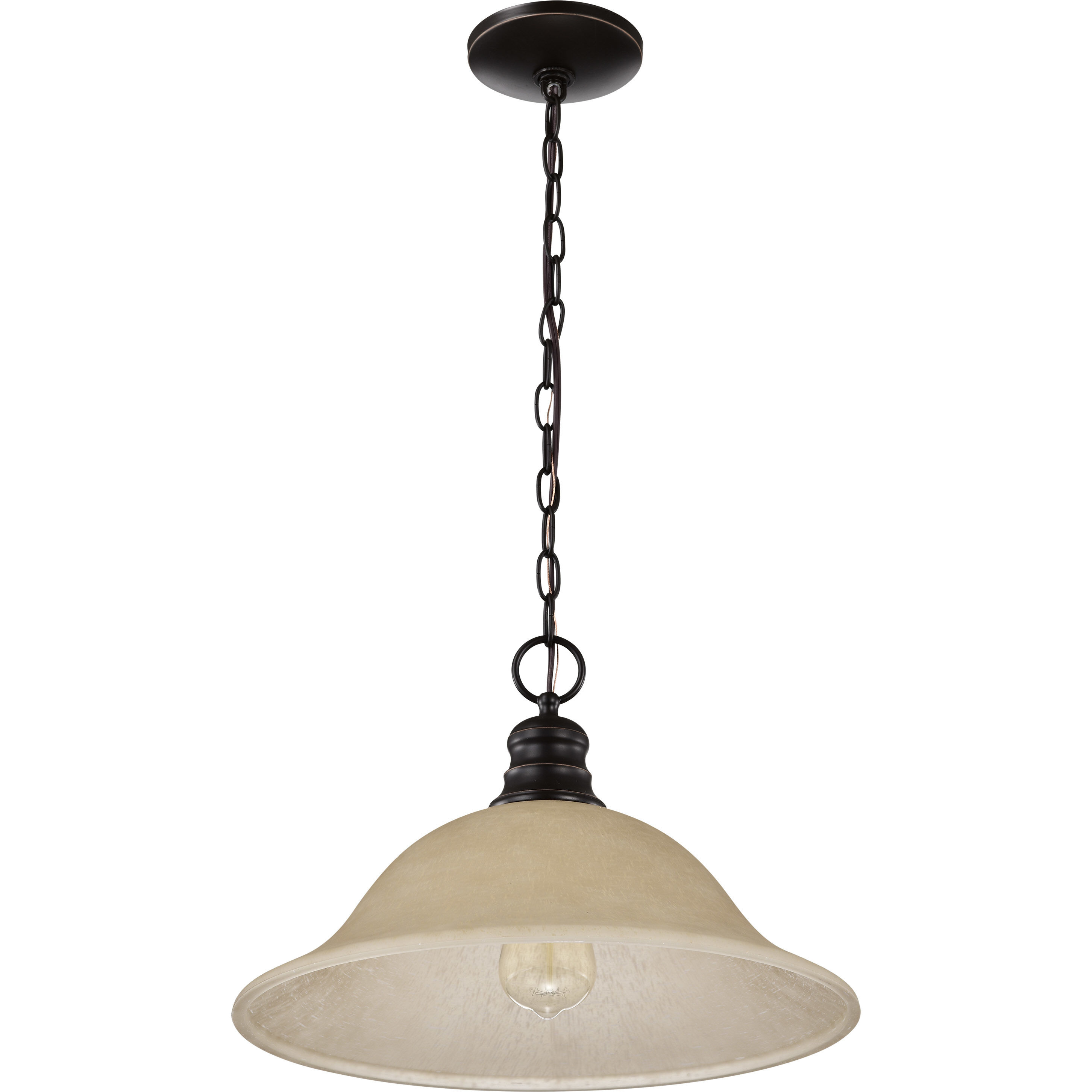 Empire 1 Light 16 inch Mahogany Bronze Dome Pendant Ceiling Light