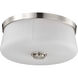 Lune 16 inch Brushed Nickel Flush Mount Ceiling Light