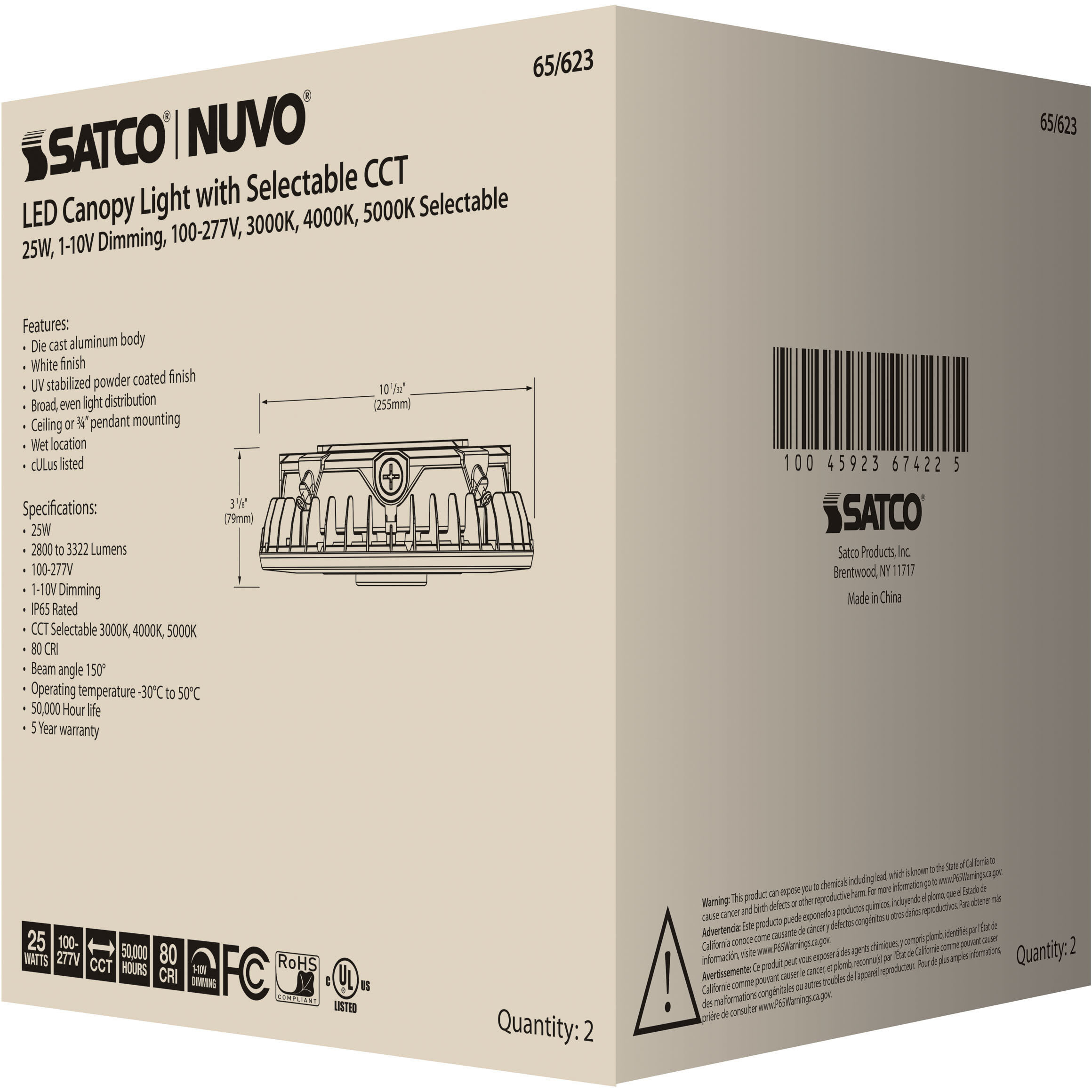 Brentwood LED 10 inch White Flush Mount Ceiling Light