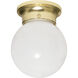 Brentwood 1 Light 6 inch Polished Brass Flush Mount Ceiling Light