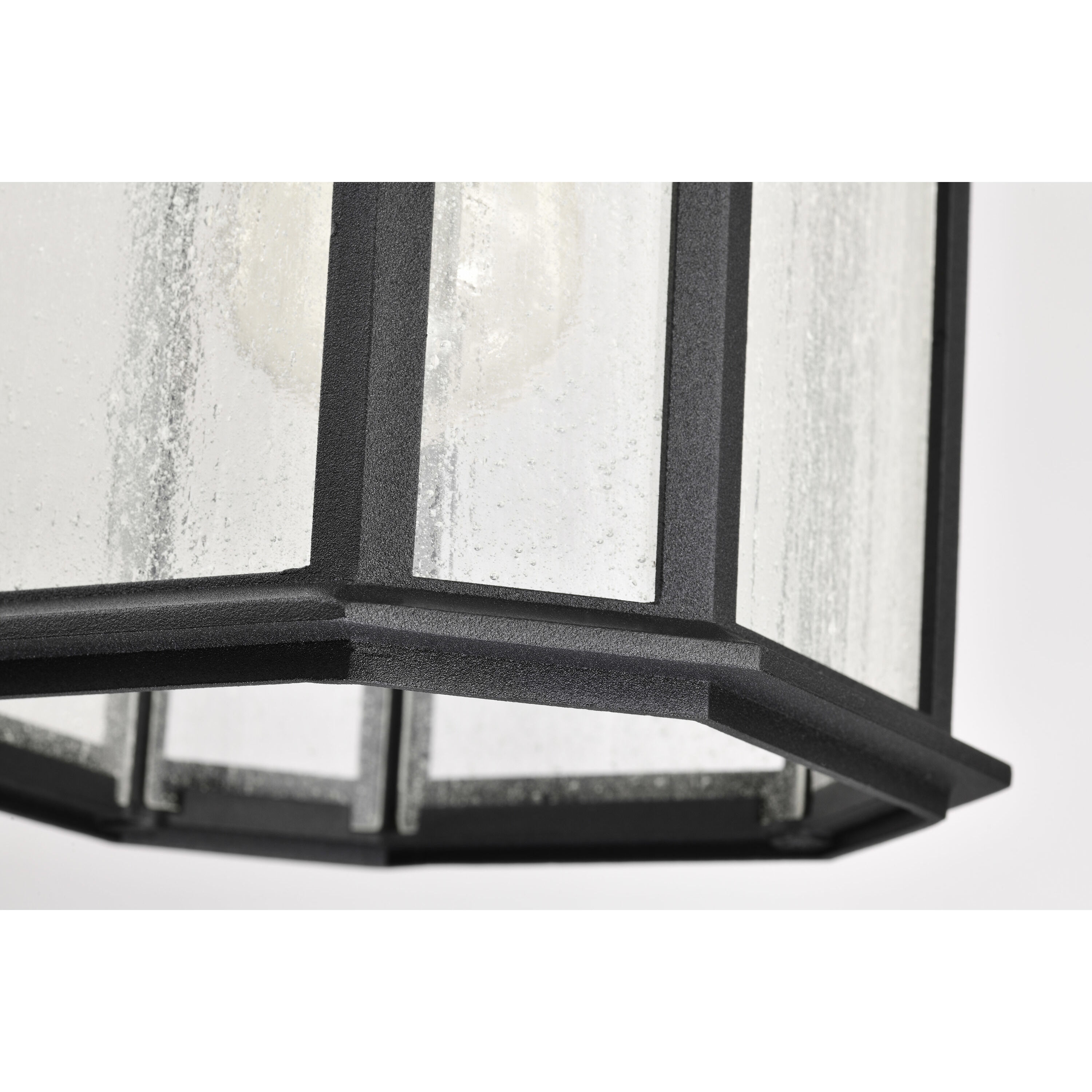 Raiden 8 inch Matte Black Outdoor Hanging Lantern