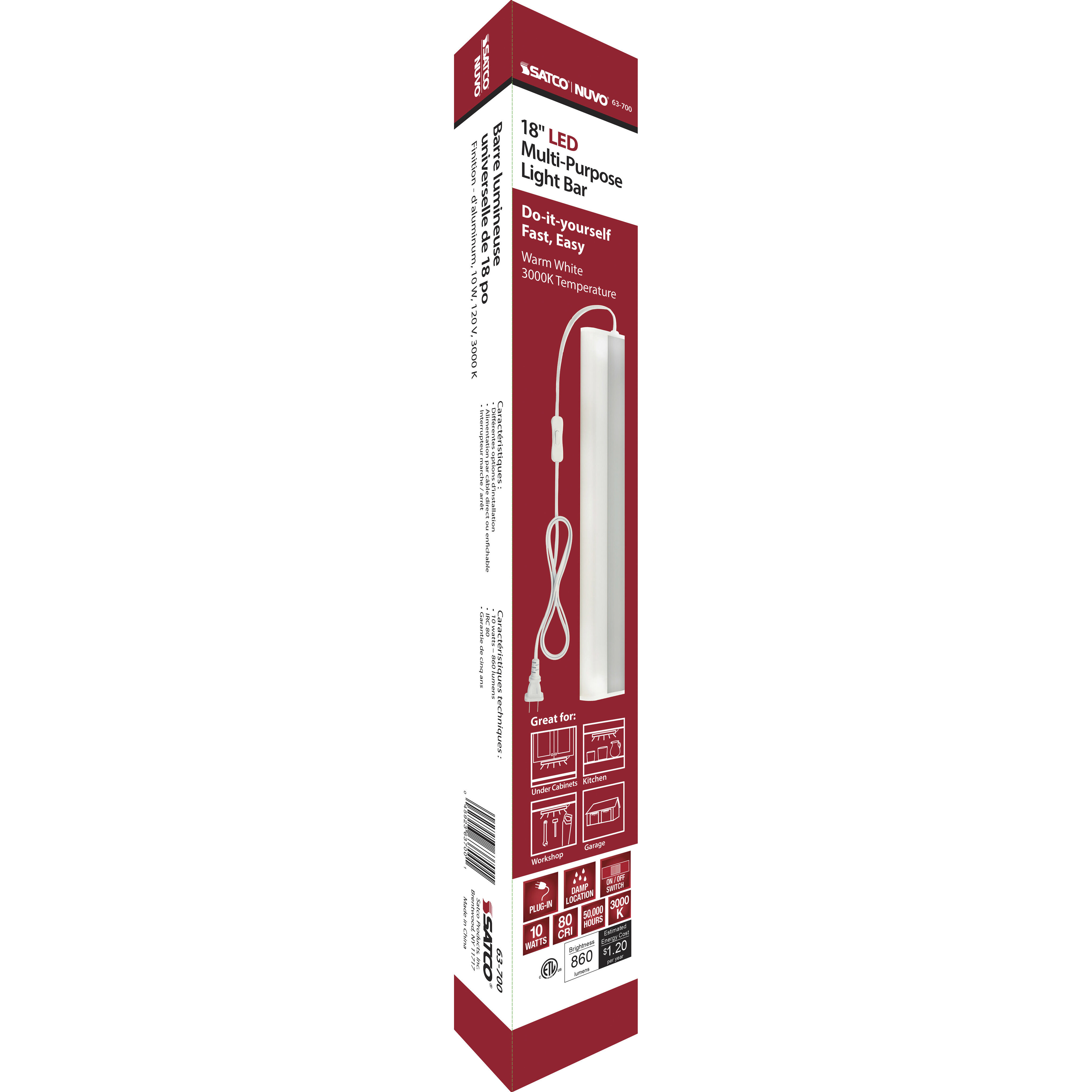 Brentwood LED 3 inch White Linear Strip Ceiling Light