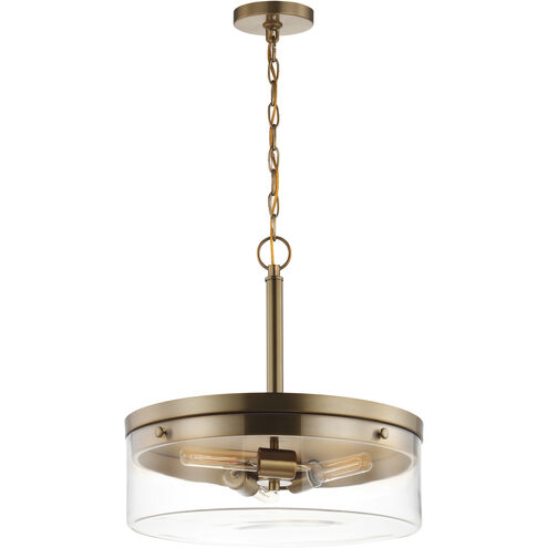 Intersection 3 Light 17 inch Burnished Brass Pendant Ceiling Light