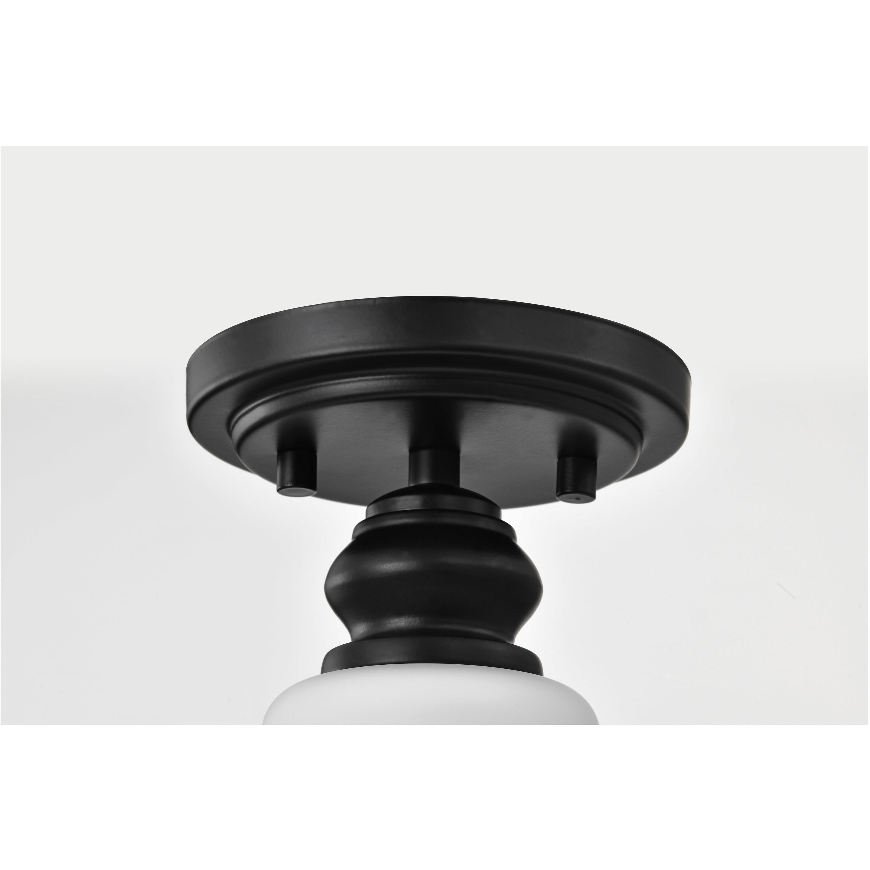 Russel 10 inch Matte Black Semi Flush Mount Ceiling Light