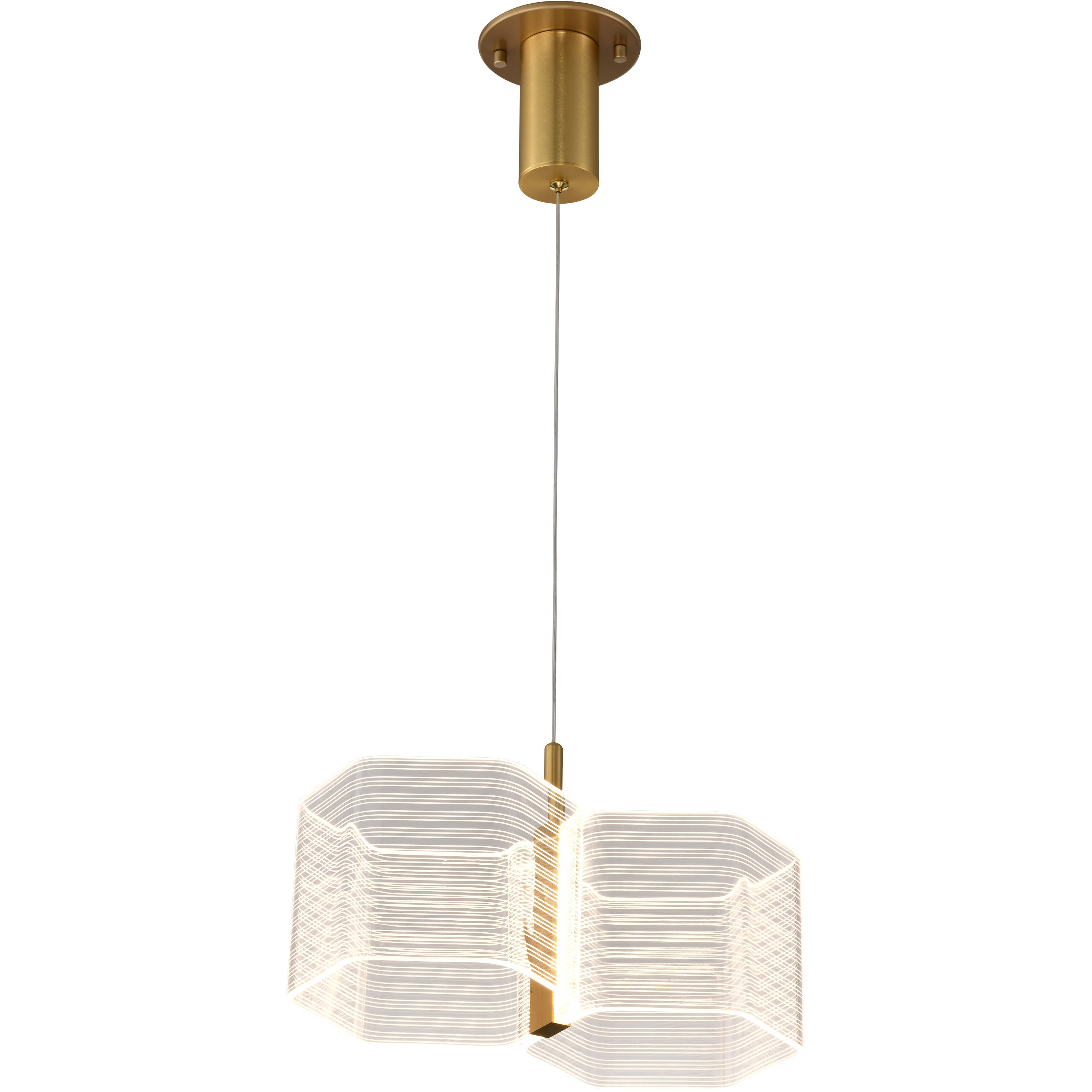Kenzo LED 7.63 inch Polished Anodized Bronze Pendant Ceiling Light