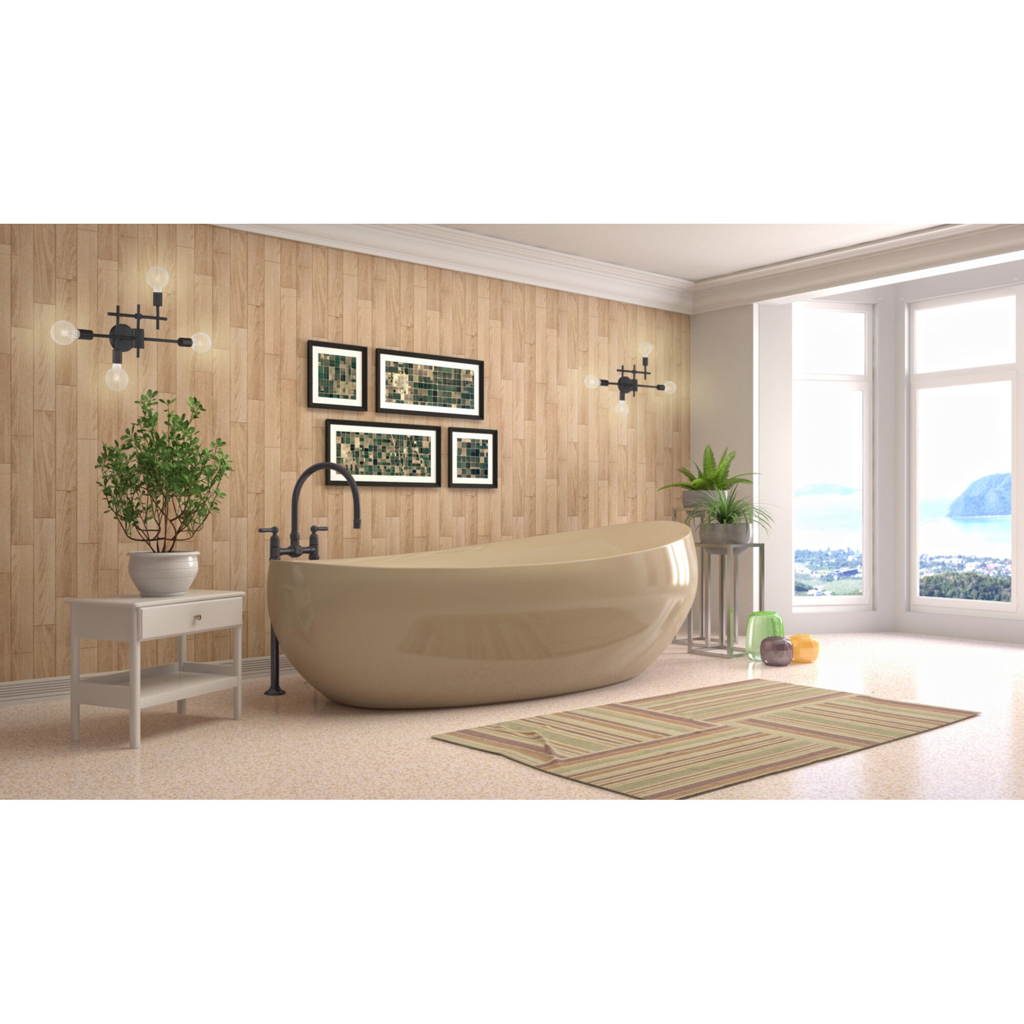 Delphi 4 Light 23 inch Mahogany Bronze Vanity Light Wall Light