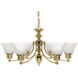 Empire 6 Light 26 inch Polished Brass Chandelier Ceiling Light